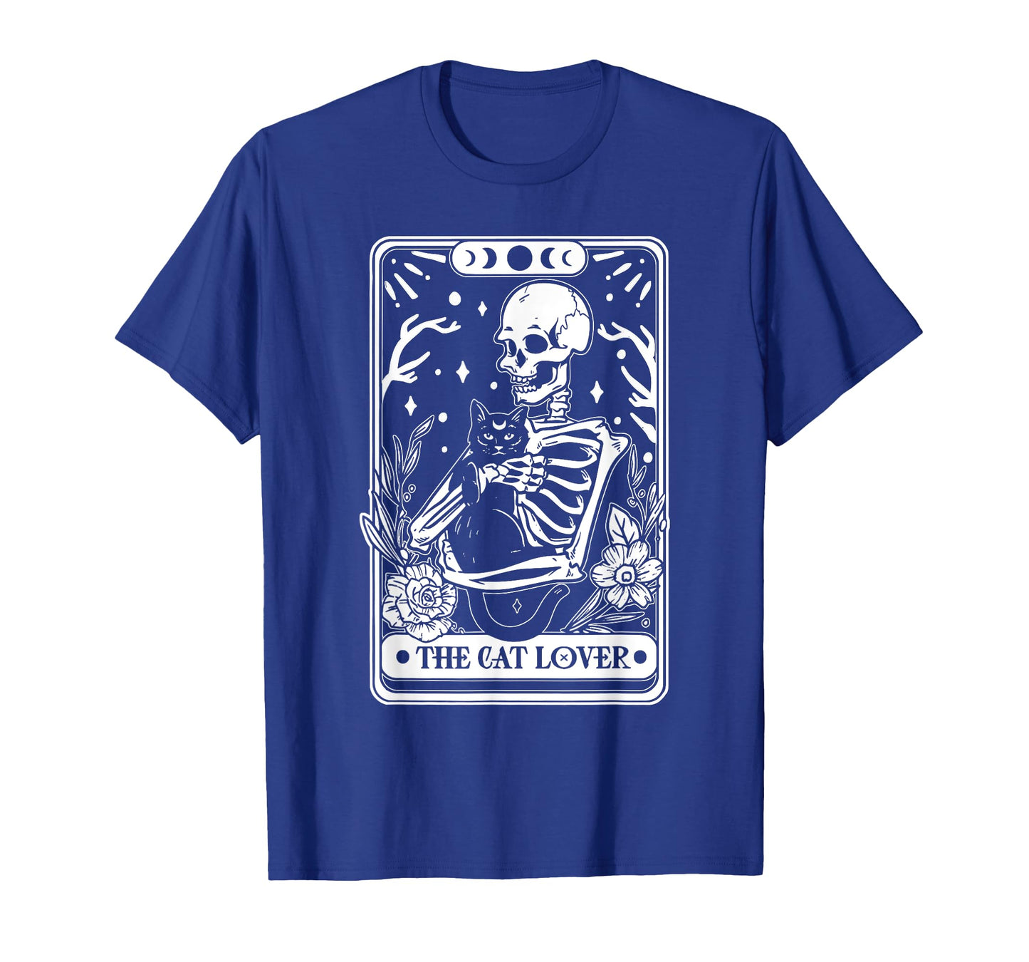 Cat Lover Tarot Card Skeleton Black Cat Spooky Gift T-Shirt