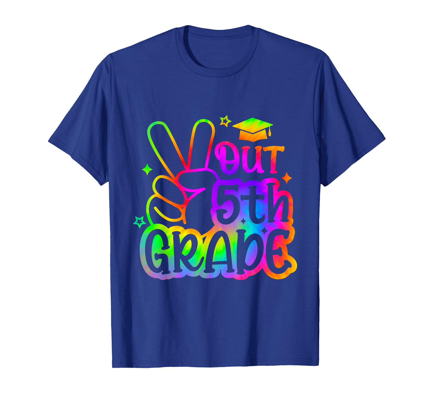 Peace Out 5th Grade Tie Dye Last Day School 2025 T-Shirt