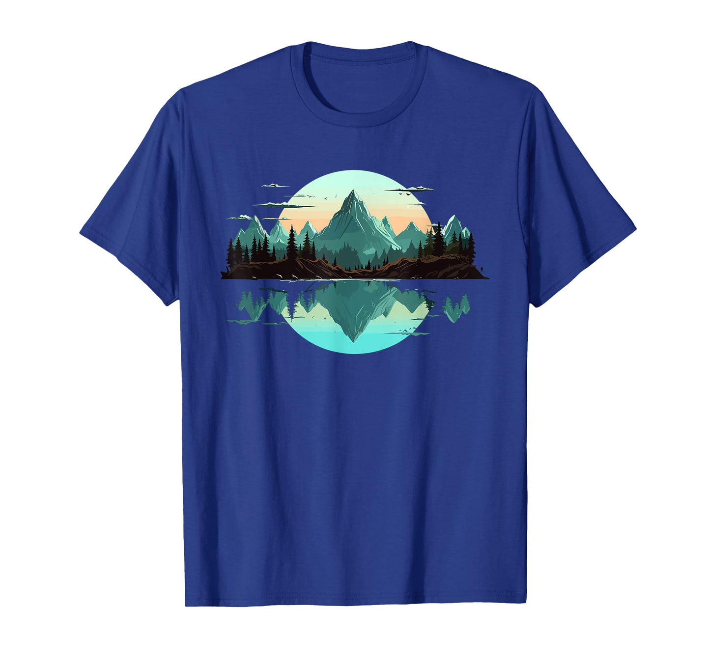 Mountain Landscape Reflection Forest Trees Outdoor Wildlife T-Shirt