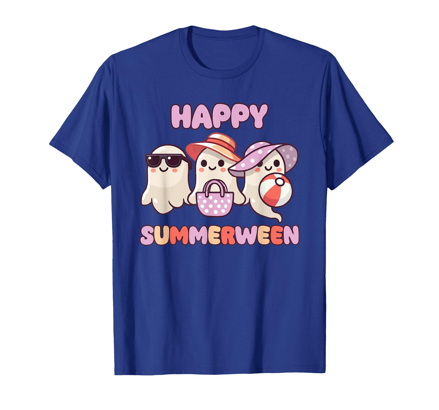 Happy Summerween Summer Halloween Ghost Men Women Kids T-Shirt