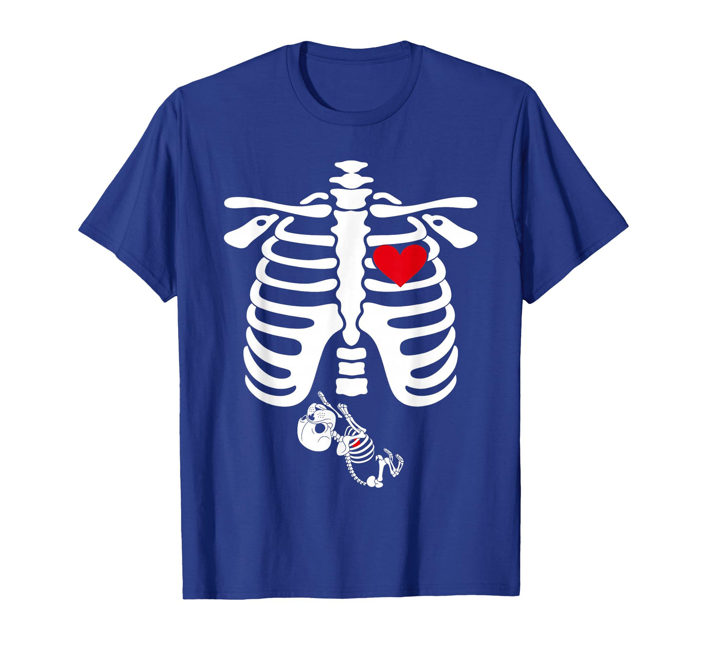 Skeleton Pregnancy Announcement English Bulldog Halloween T-Shirt