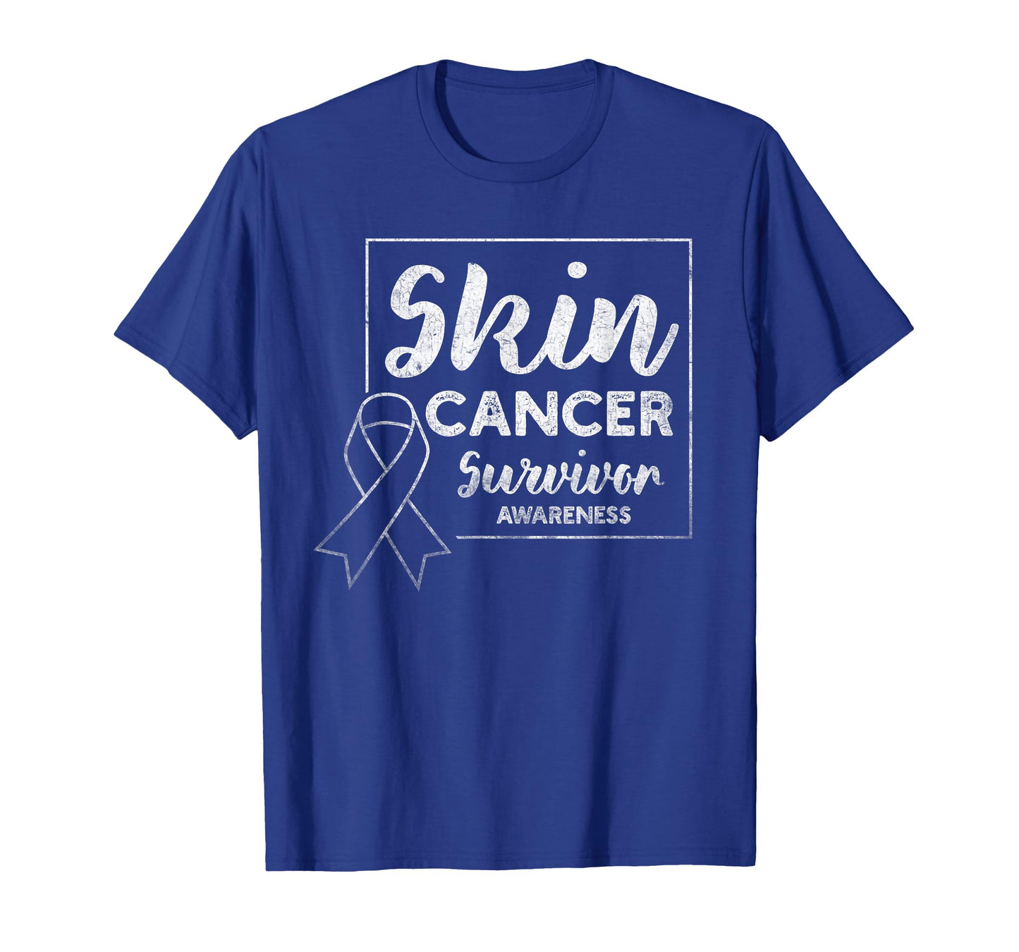 Skin Cancer Survivor Products Melanoma Awareness Distressed T-Shirt