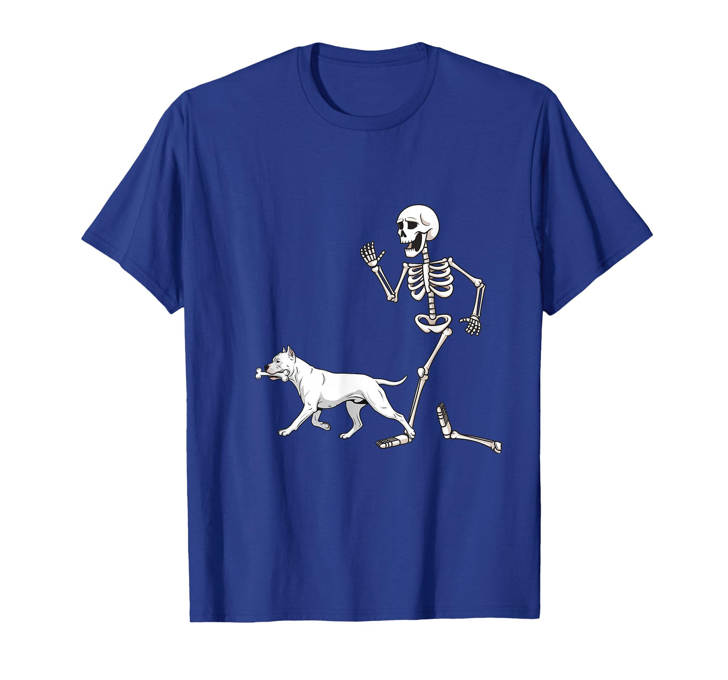 Funny Halloween Dogo Argentino and Skeleton T-Shirt
