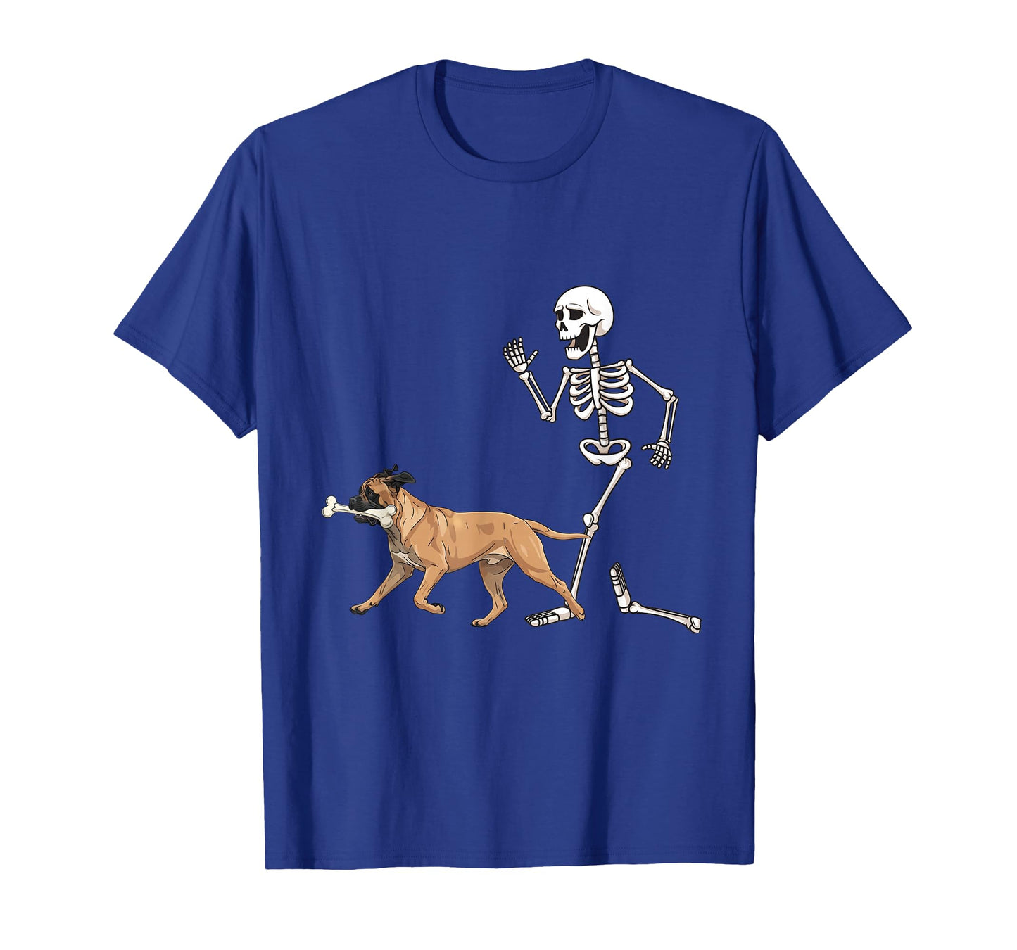 Funny Halloween Mastiff and Skeleton T-Shirt