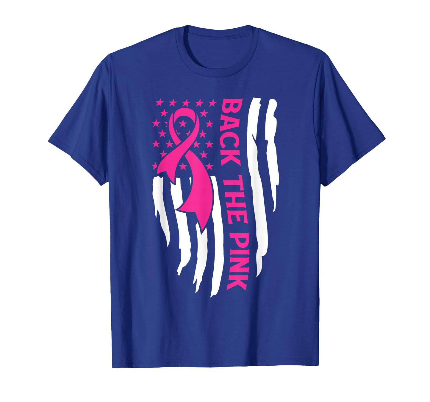 American Flag Back The Pink Breast Cancer Awareness Warrior T-Shirt