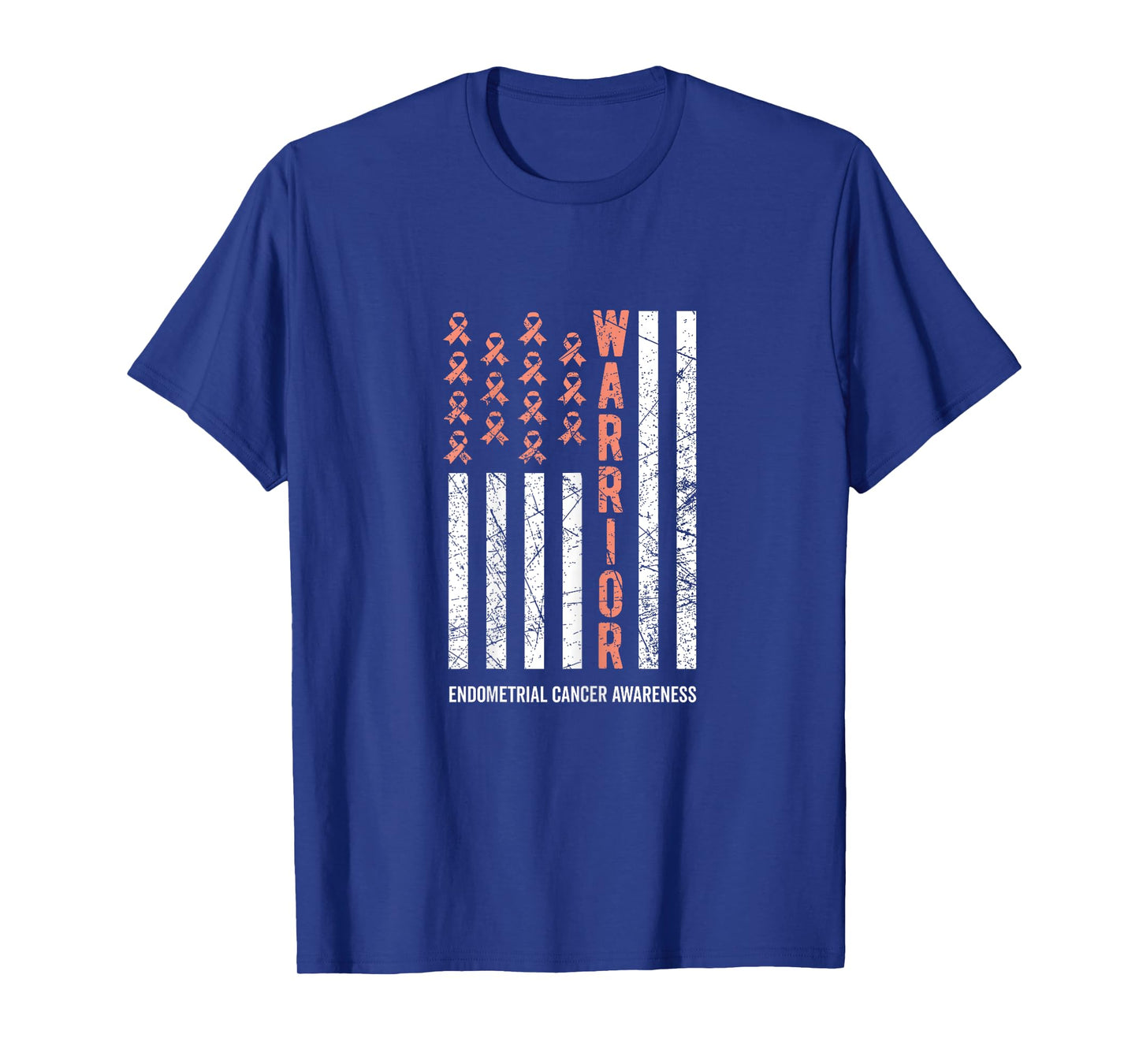 Warrior Peach Ribbon Endometrial Cancer Awareness T-Shirt