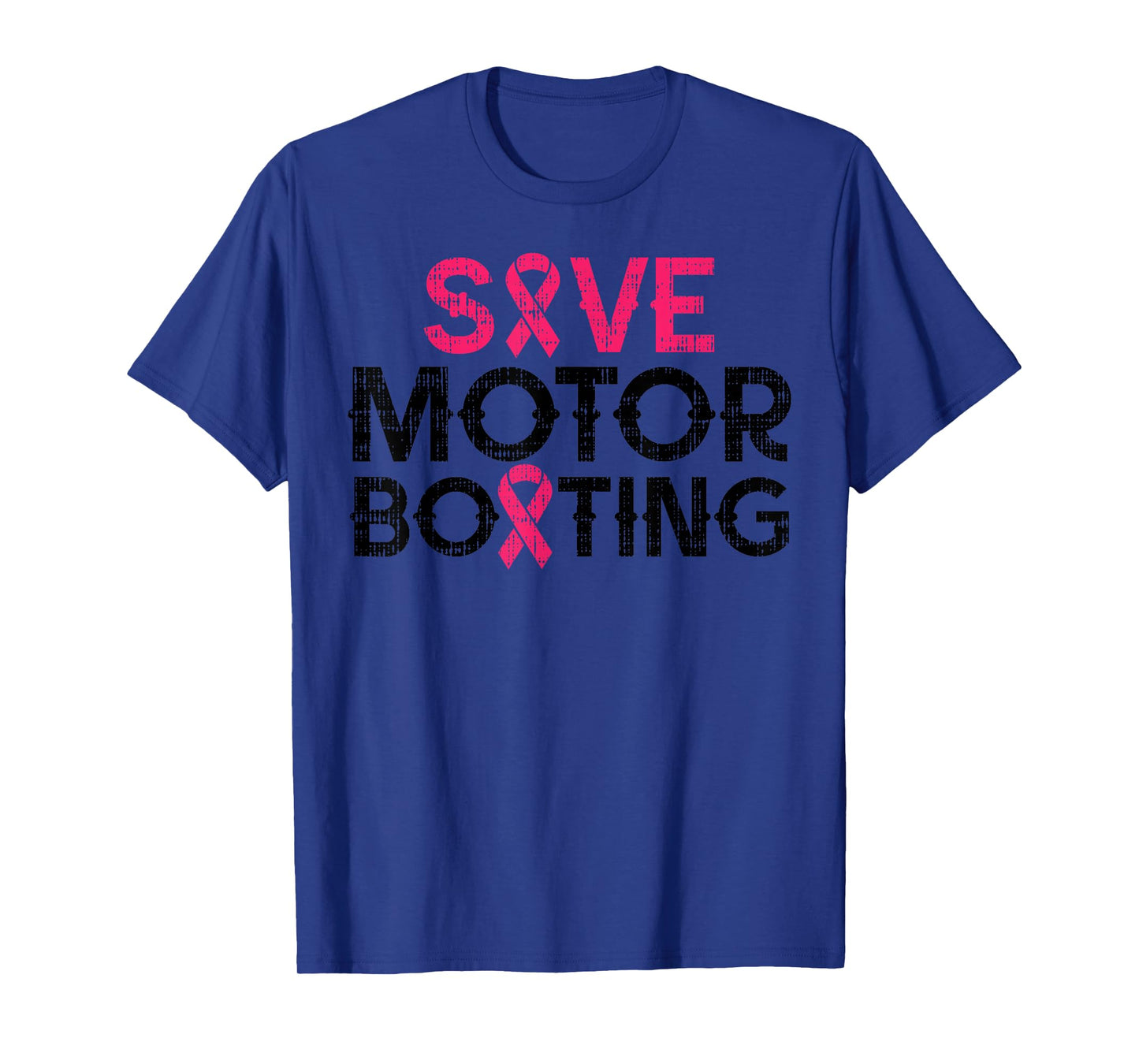 Save Motorboating Funny Pink Breast Cancer Awareness Support T-Shirt