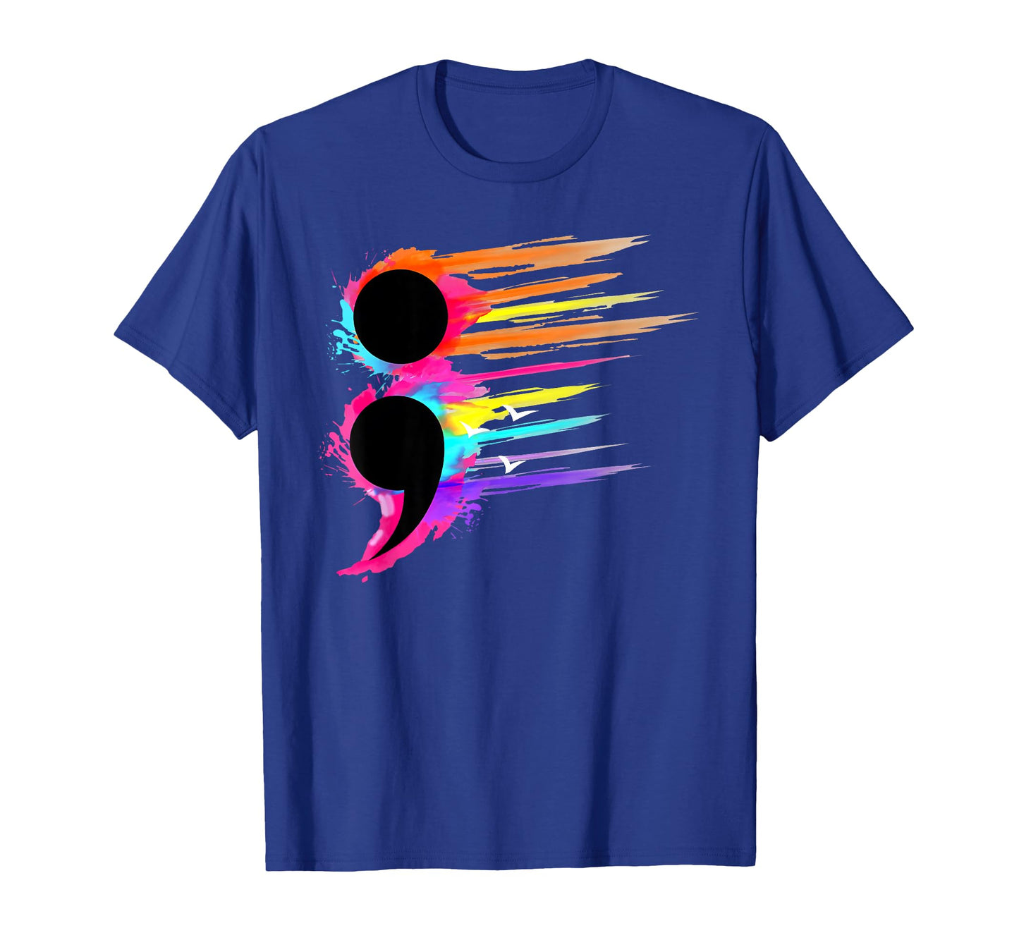 Semicolon Mental Health Awareness Broken Crayons Still Color T-Shirt