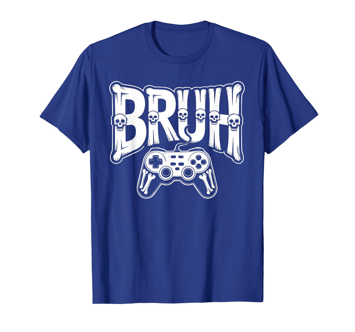 Halloween Skeleton Gamer Bruh Funny Video Gaming Boys Kids T-Shirt