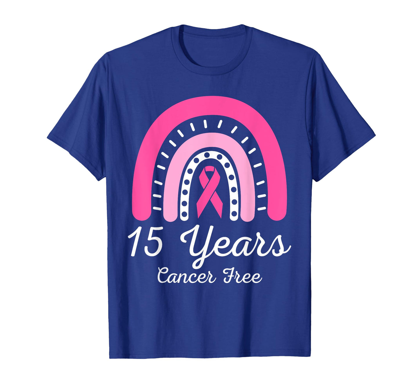 15 Years Cancer Free Survivor Breast Cancer Awareness Ribbon T-Shirt