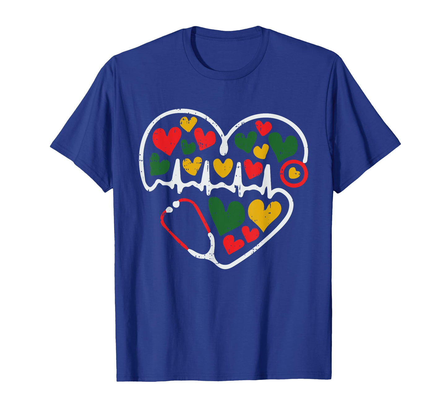 Stethoscope Heart Juneteenth Melanin Nurse African American T-Shirt