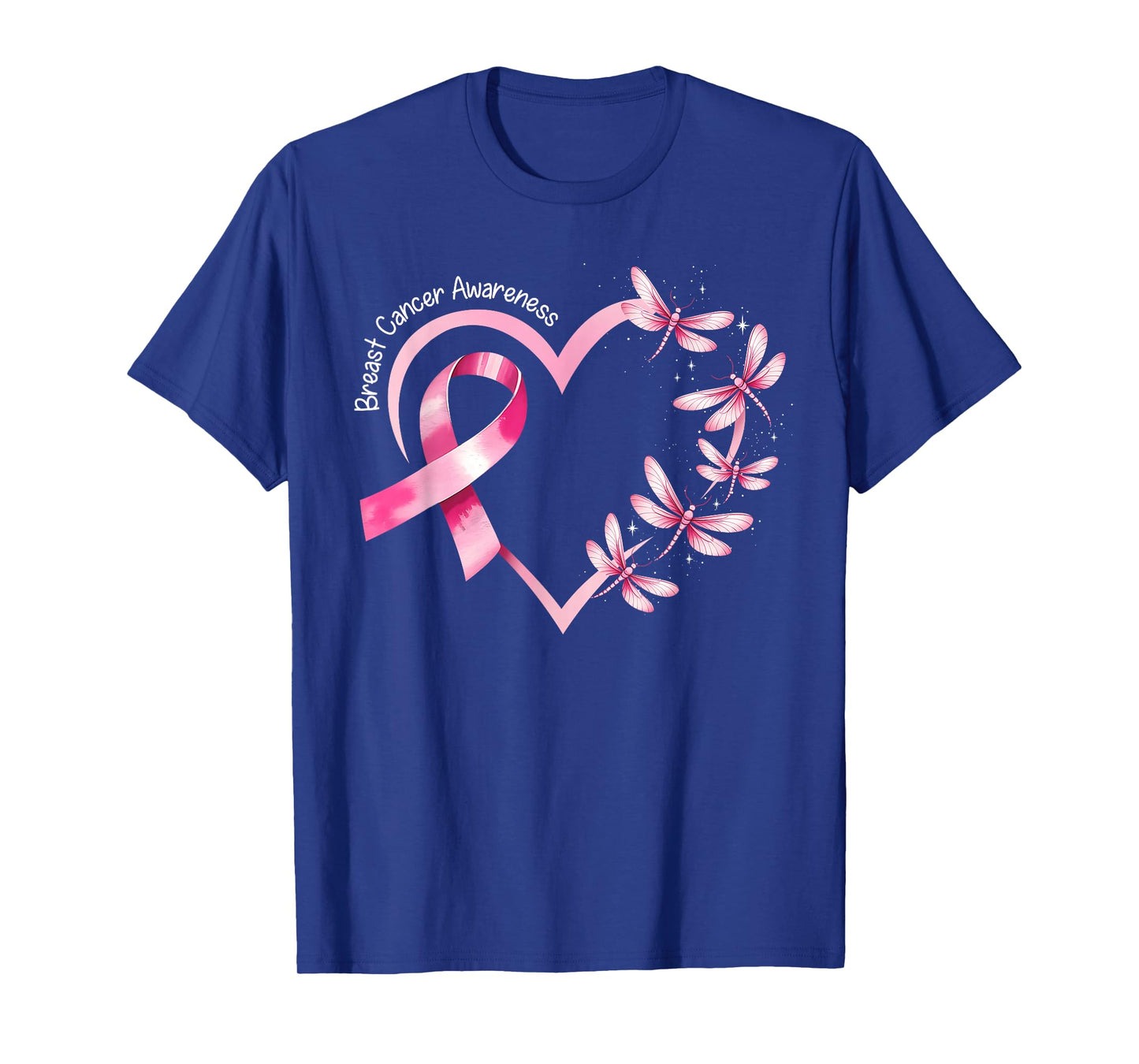 Breast Cancer Awareness Dragonflies Pink Ribbon Womens T-Shirt
