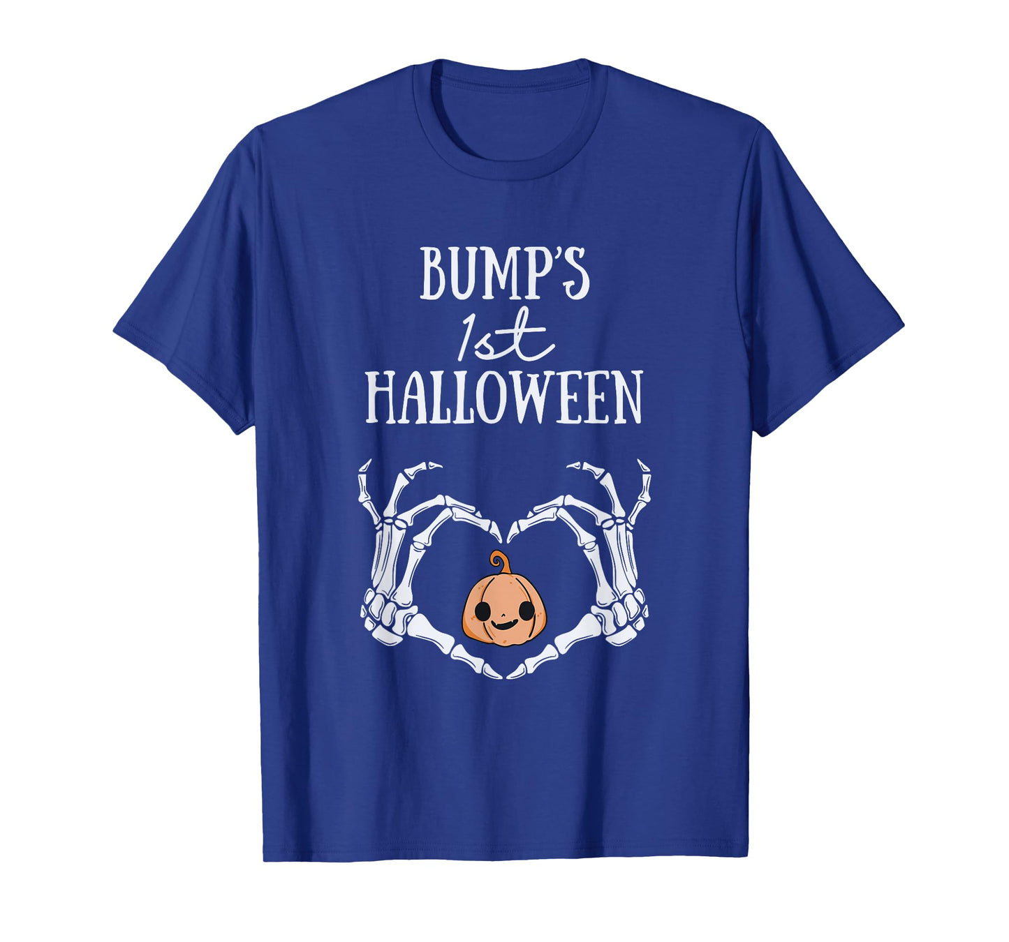 Bump's 1st Halloween Skeleton Hand Heart Pregnancy Baby T-Shirt