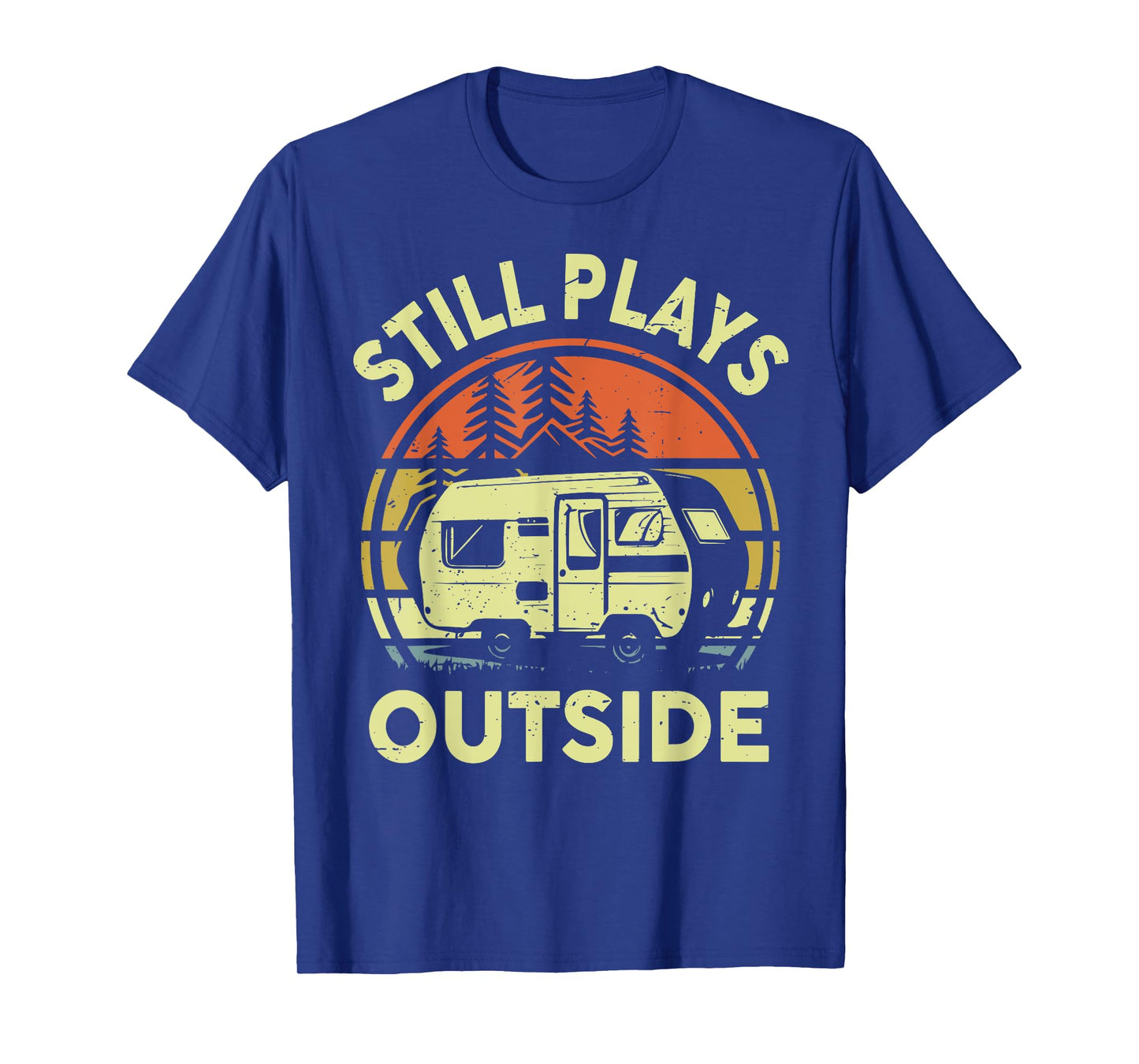 RV Camping Family Still Plays Outside Funny One Happy Camper T-Shirt