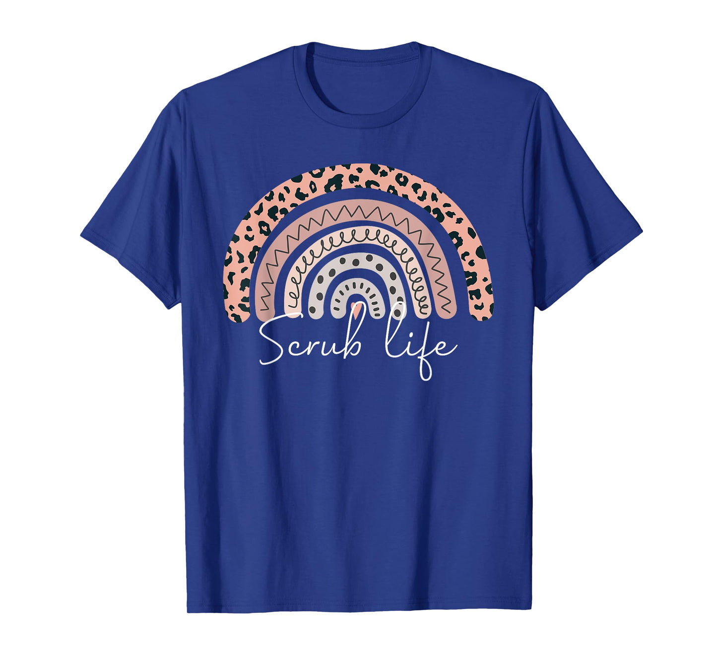 Scrub Life Nurse CMA CNA RN Leopard Rainbow Nursing T-Shirt