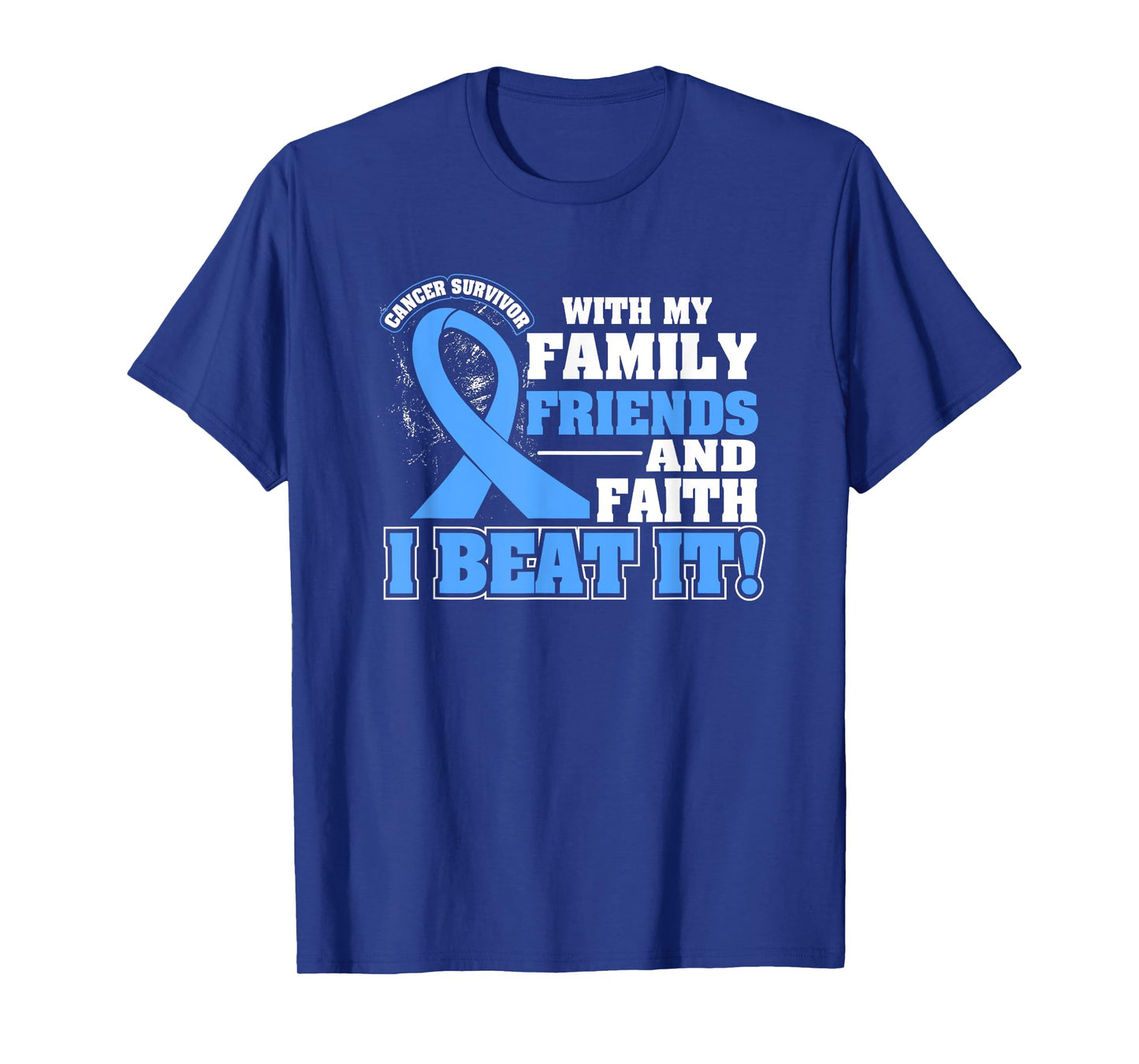 Family Faith I Beat It Prostate Cancer Awareness Ribbon T-Shirt