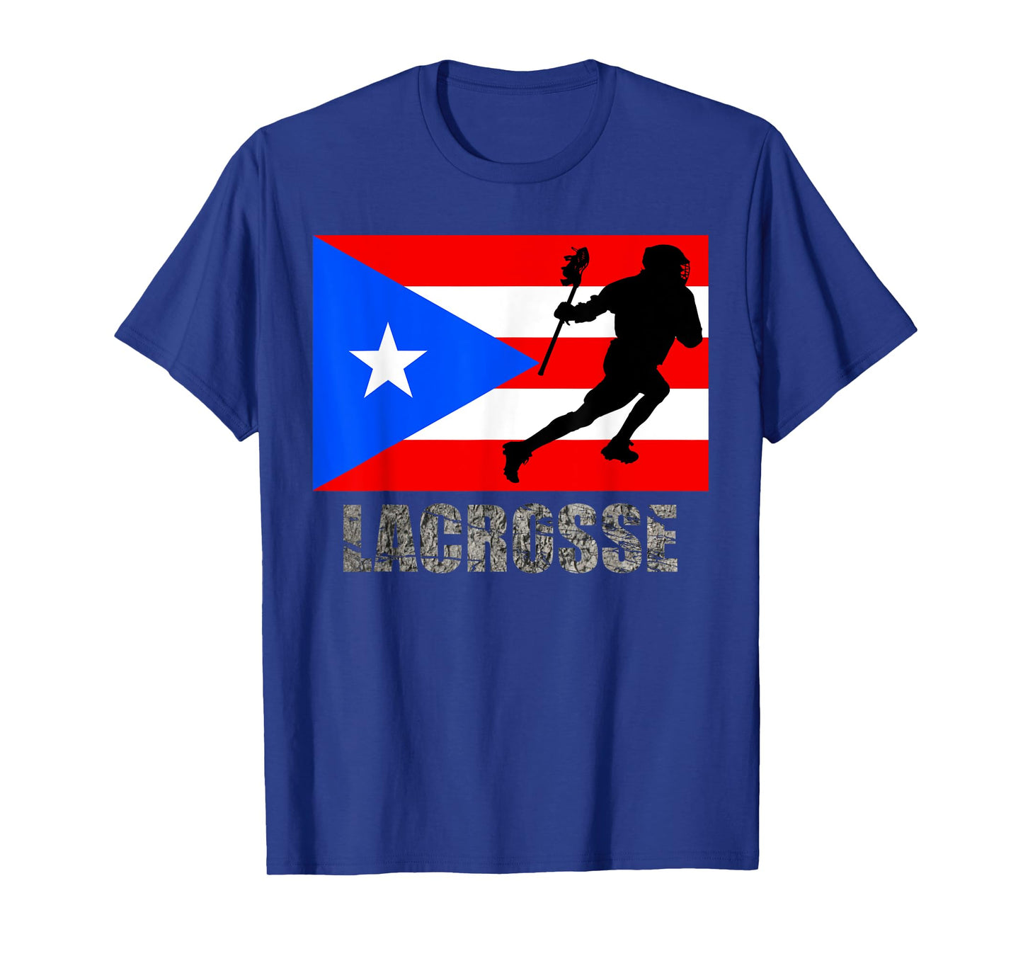 Lacrosse Puerto Rico Flag T-Shirt Fan Vintage Retro Boricua T-Shirt