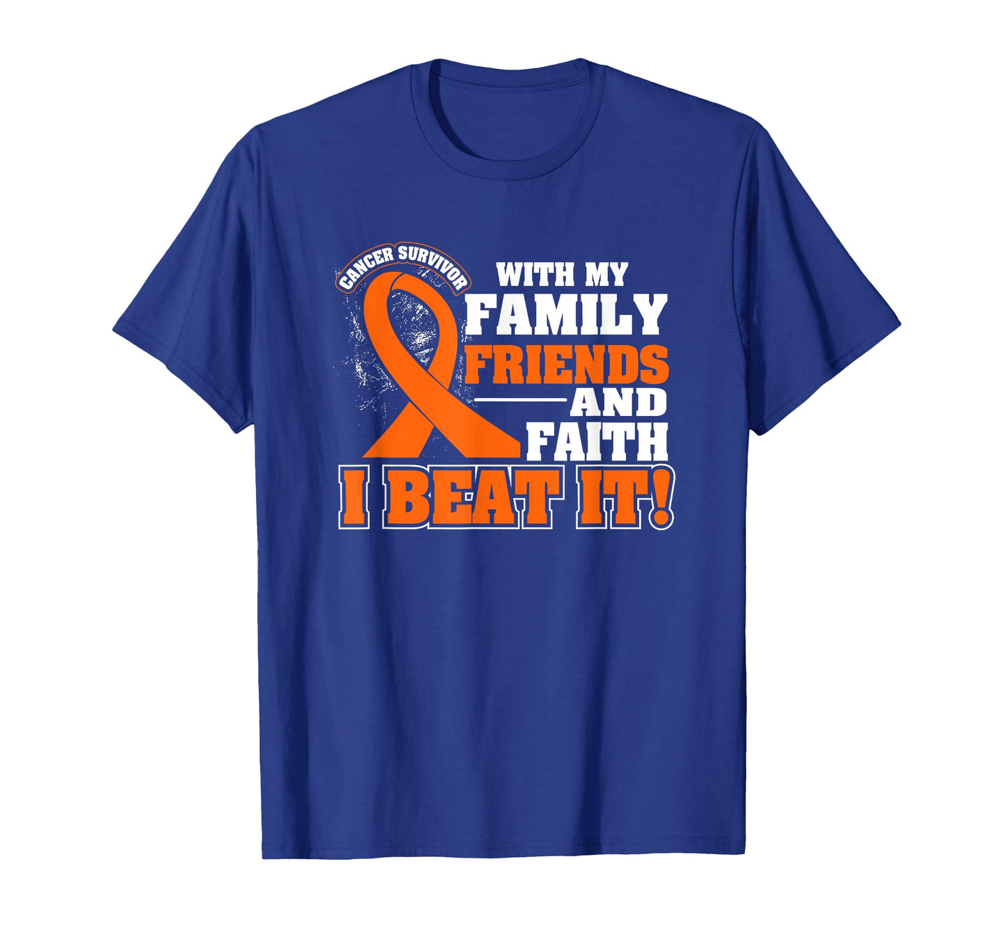 Family Faith I Beat It Leukemia Cancer Awareness Ribbon T-Shirt