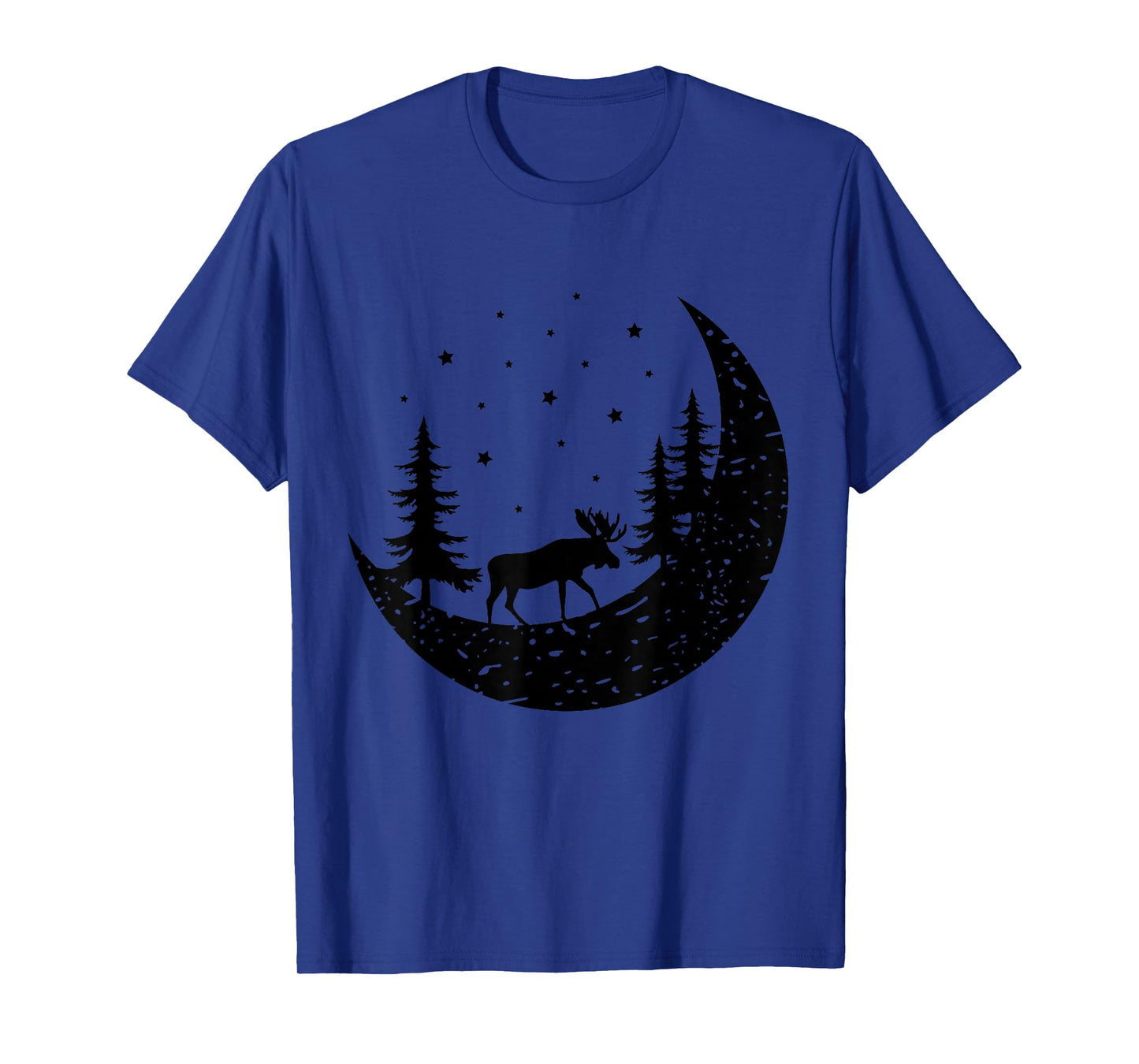 Moose On The Moon Forest Trees Outdoors Wildlife Camping T-Shirt
