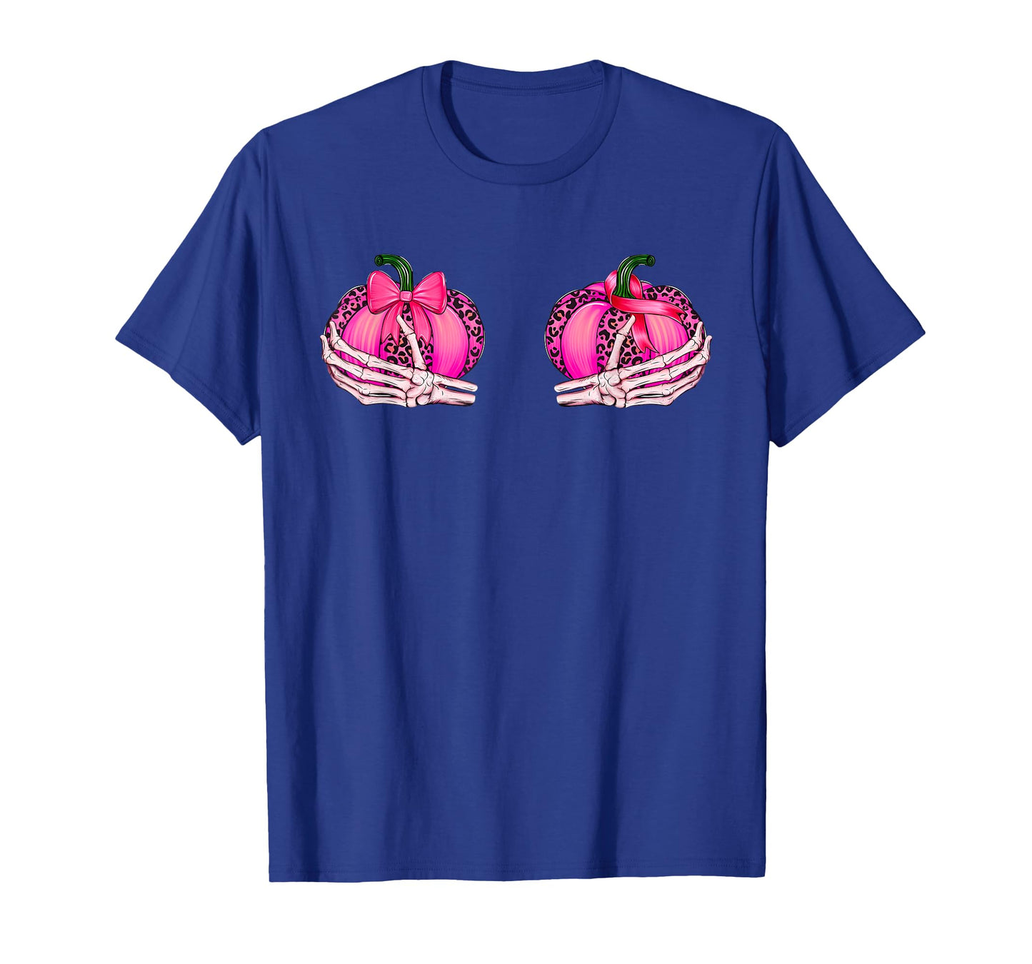 Skeleton Hand Breast Cancer Awareness Save The Pumpkins Boob T-Shirt