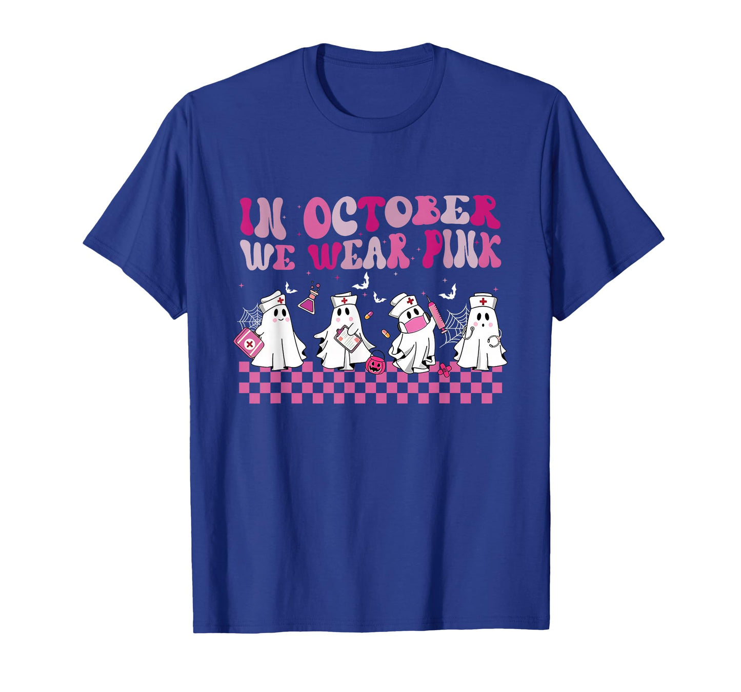 Breast Cancer Women Halloween in October We Wear Pink T-Shirt