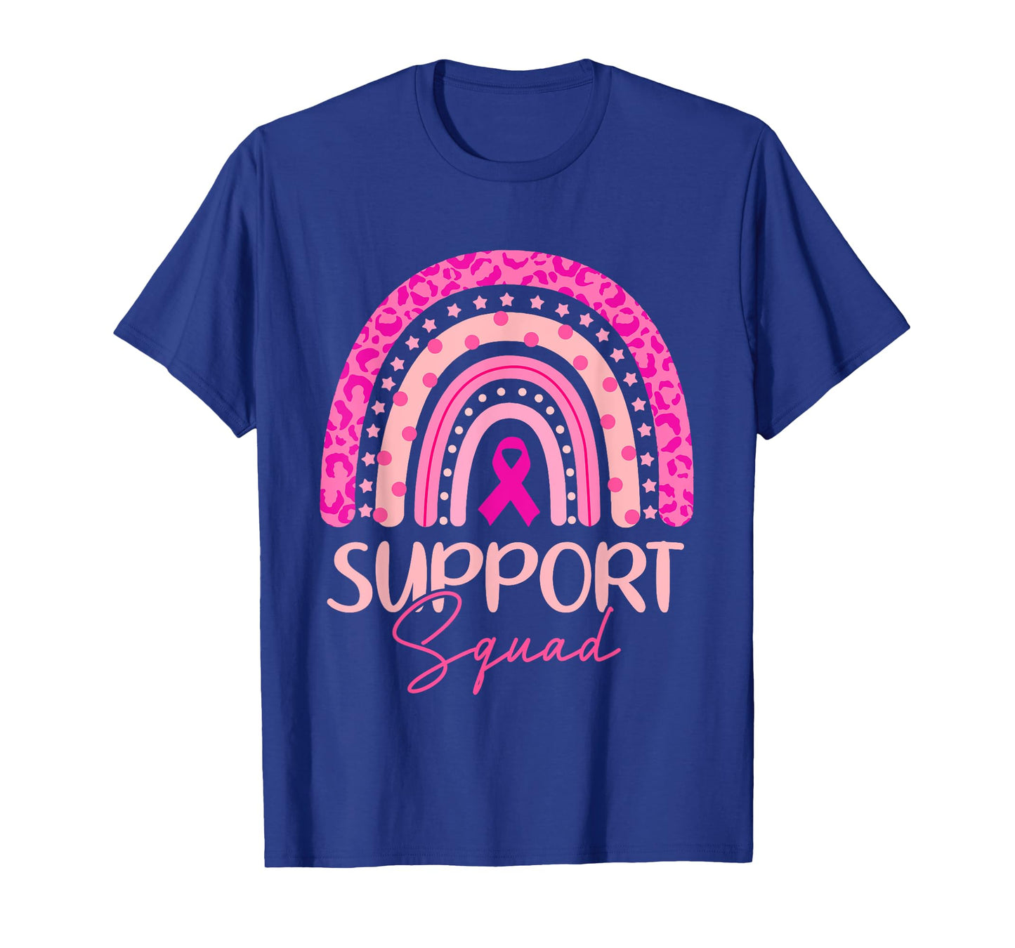 Support Squad Pink Rainbow Breast Cancer Awareness Women T-Shirt