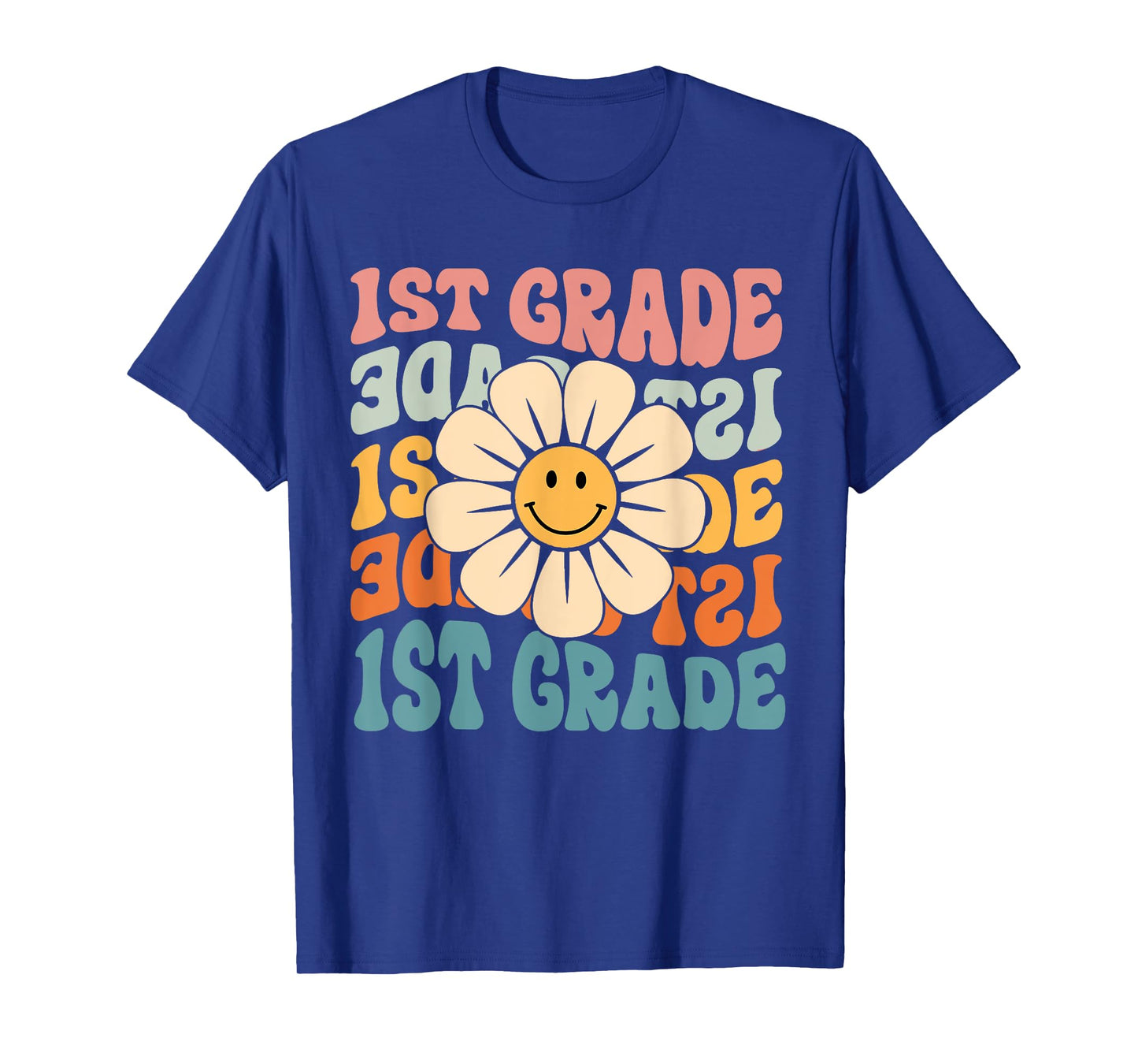 Retro 1st Grade Daisy Colorful Back To School First Grade T-Shirt