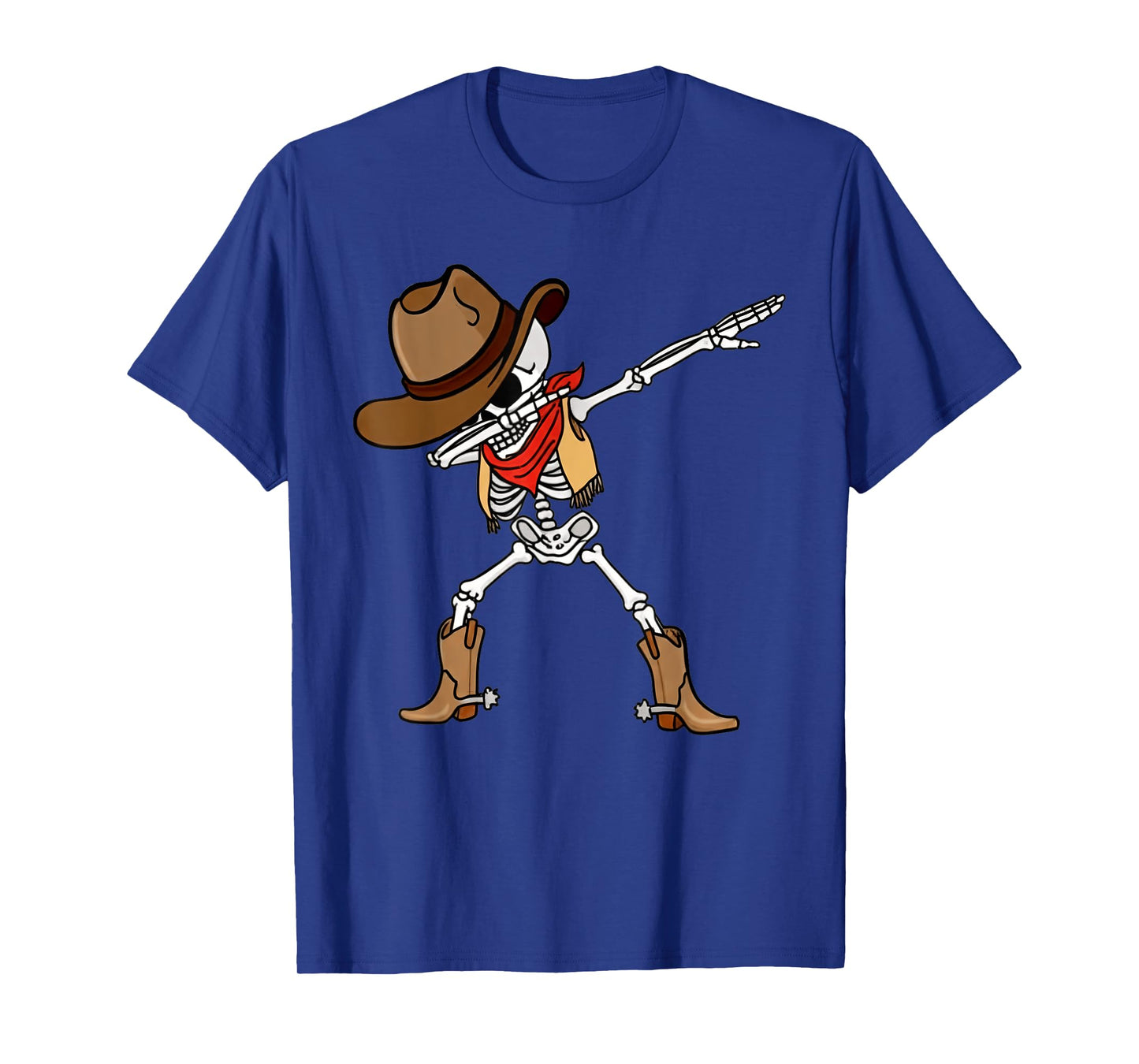 Dabbing Skeleton Cowboy Halloween Costume Spooky Season T-Shirt