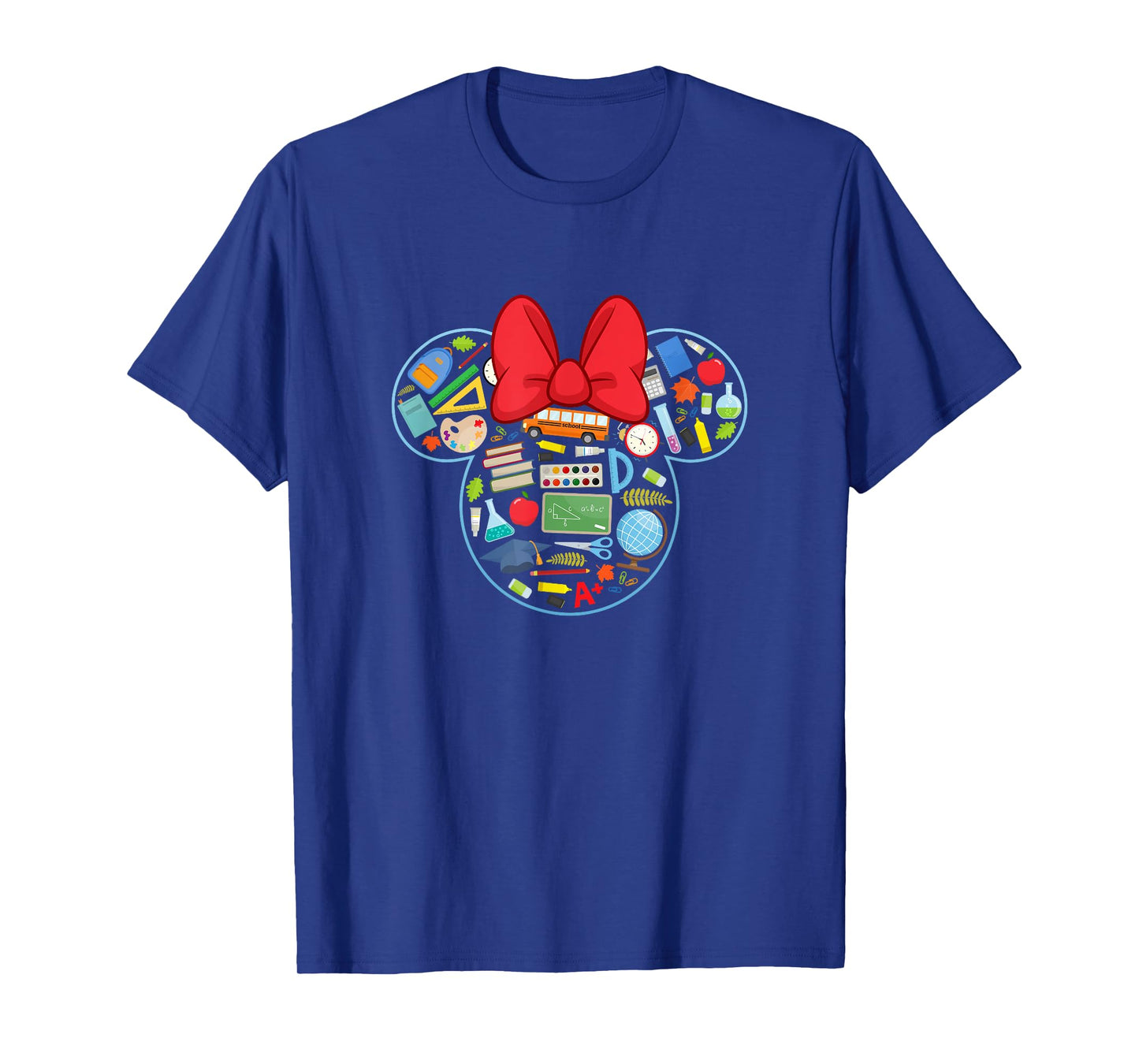 Disney Minnie Mouse Back To School Supplies Face Outline T-Shirt