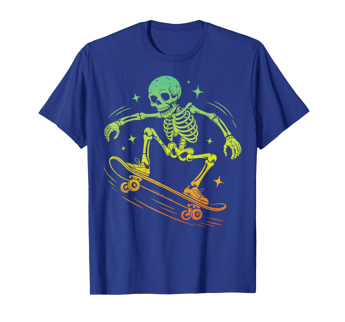 Skeleton Skate Skateboard Halloween Men Women Boys Kids T-Shirt