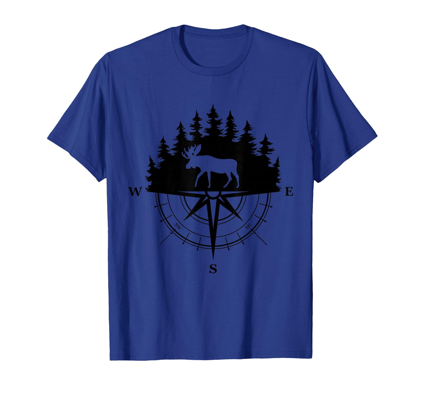 Retro Forest Trees Outdoors Wildlife Camping Nature Moose T-Shirt