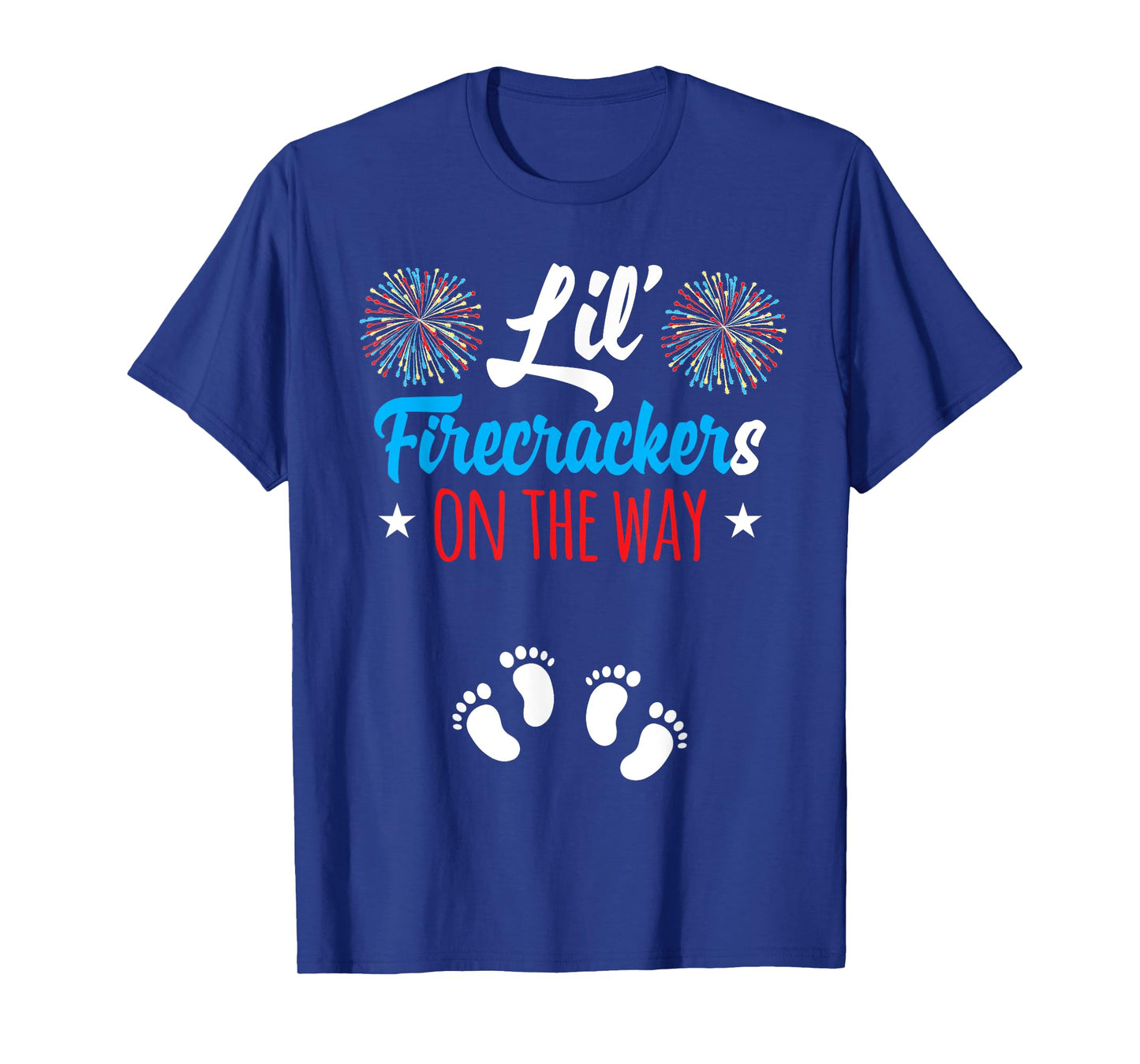 Mom of Twins Pregnancy Announcement 4th of July Pregnancy T-Shirt