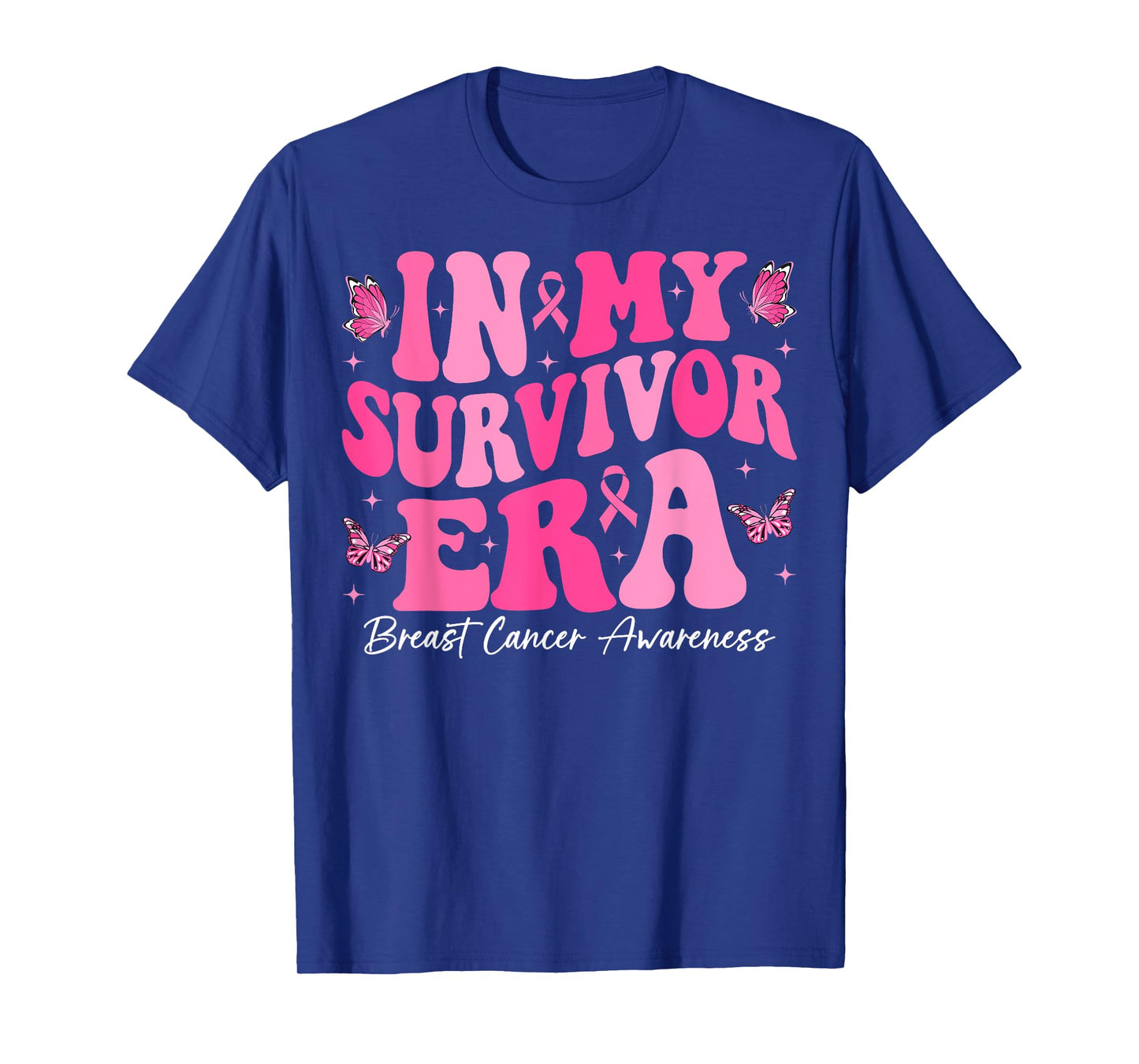 In My Survivor Era Retro Groovy Breast Cancer Awareness T-Shirt