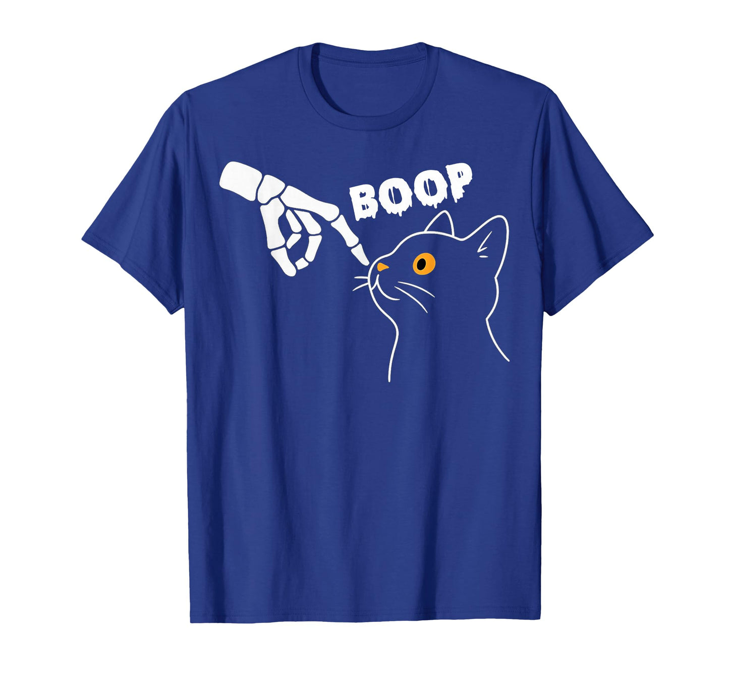 Skeleton Hand Boop On A Cat's Nose Funny Halloween Graphic T-Shirt