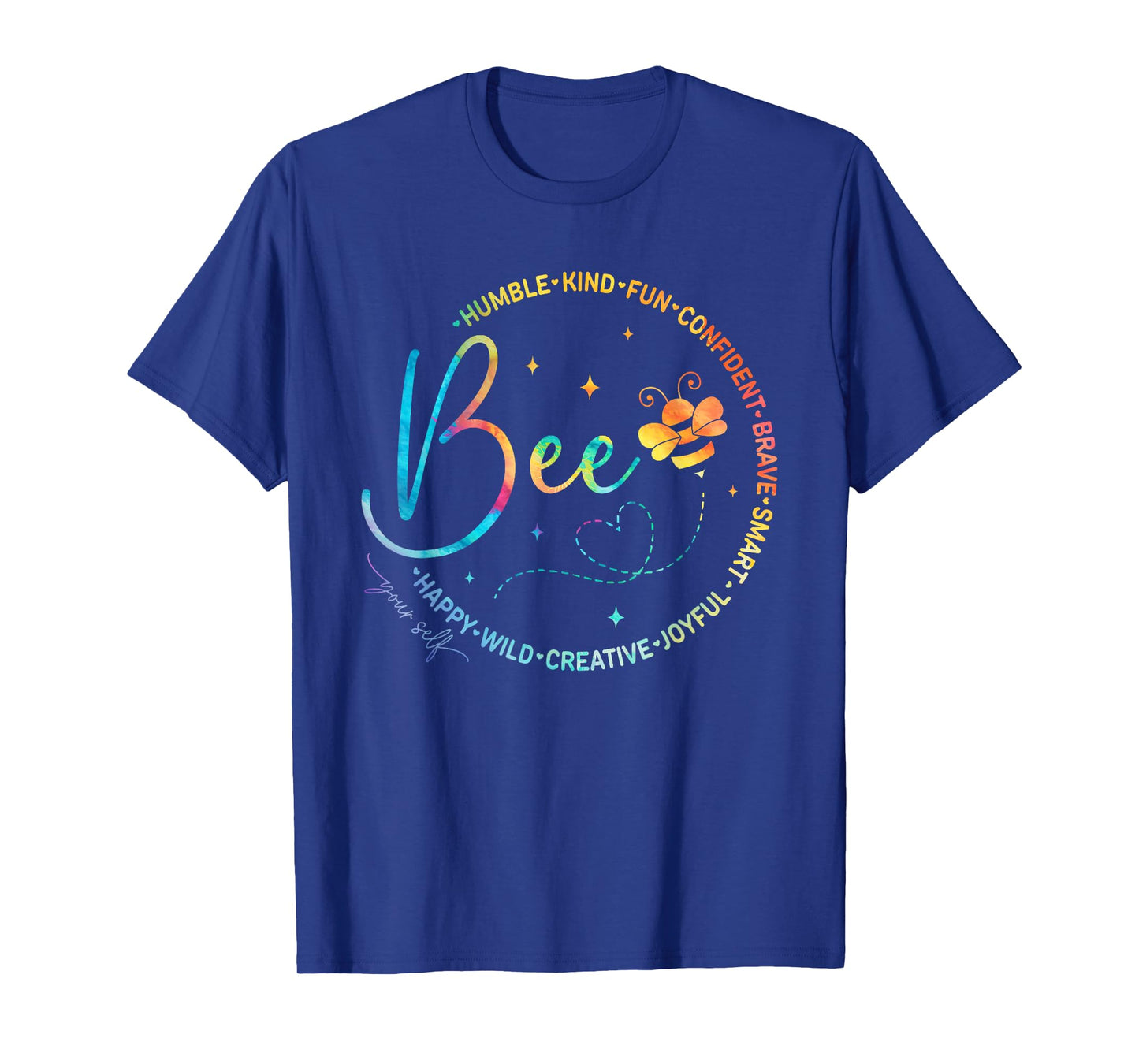 Bee Happy Kind Brave Humble Smart Positive Bumblebee Womens T-Shirt