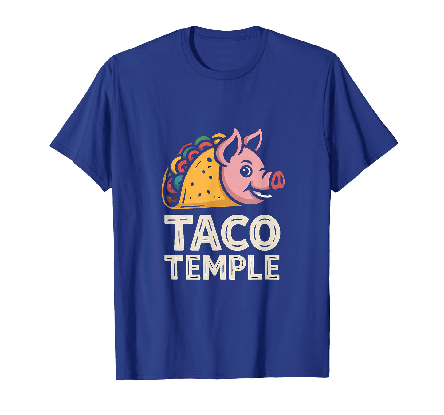 Aztec Pig: Taco Temple Retro Illustration T-Shirt