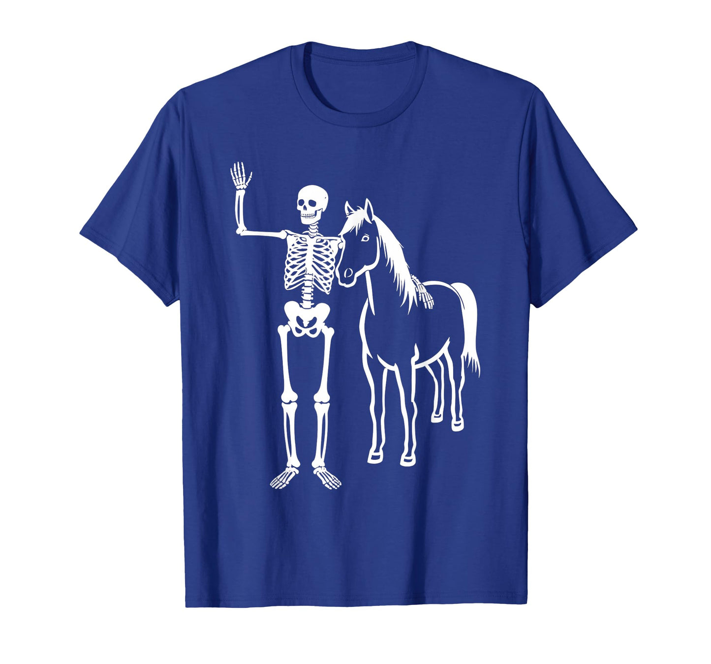 Funny Skeleton and Horse Cute Halloween Cowboy Men Women T-Shirt