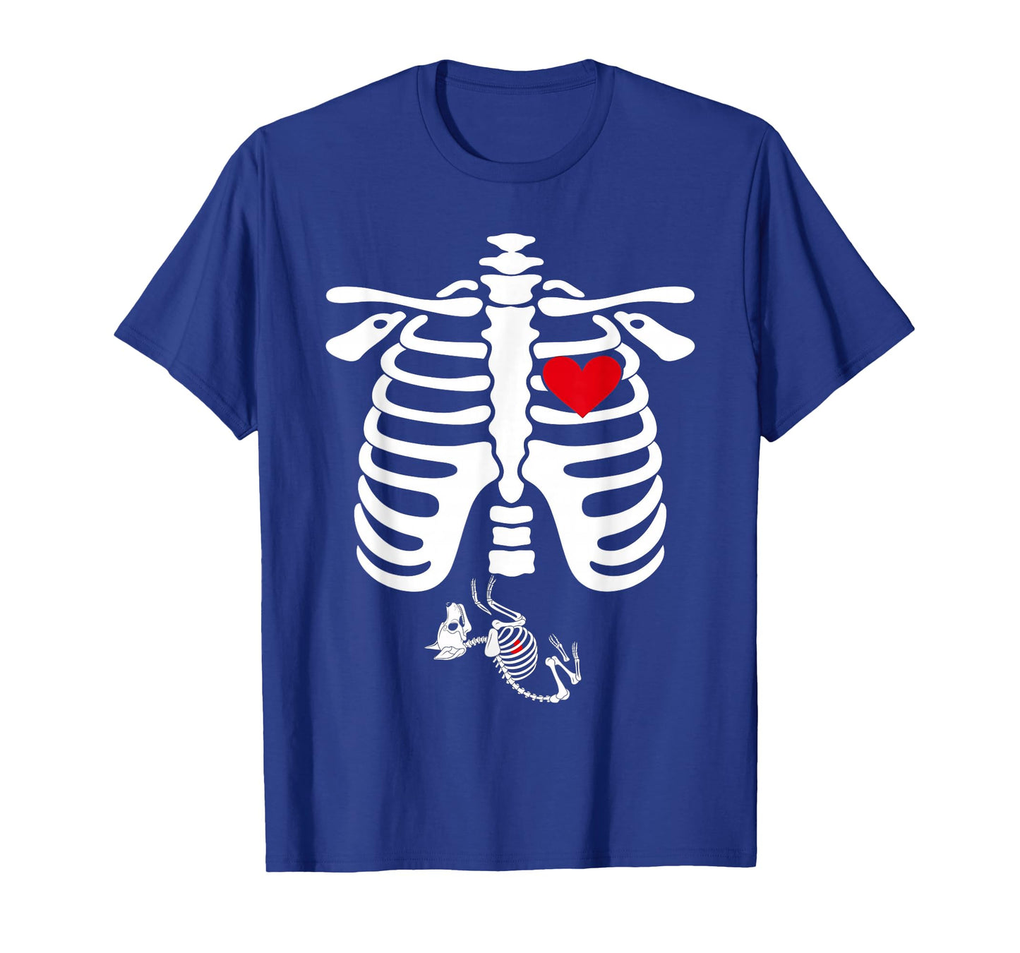 Skeleton Pregnancy Announcement Siberian Husky Dog Halloween T-Shirt