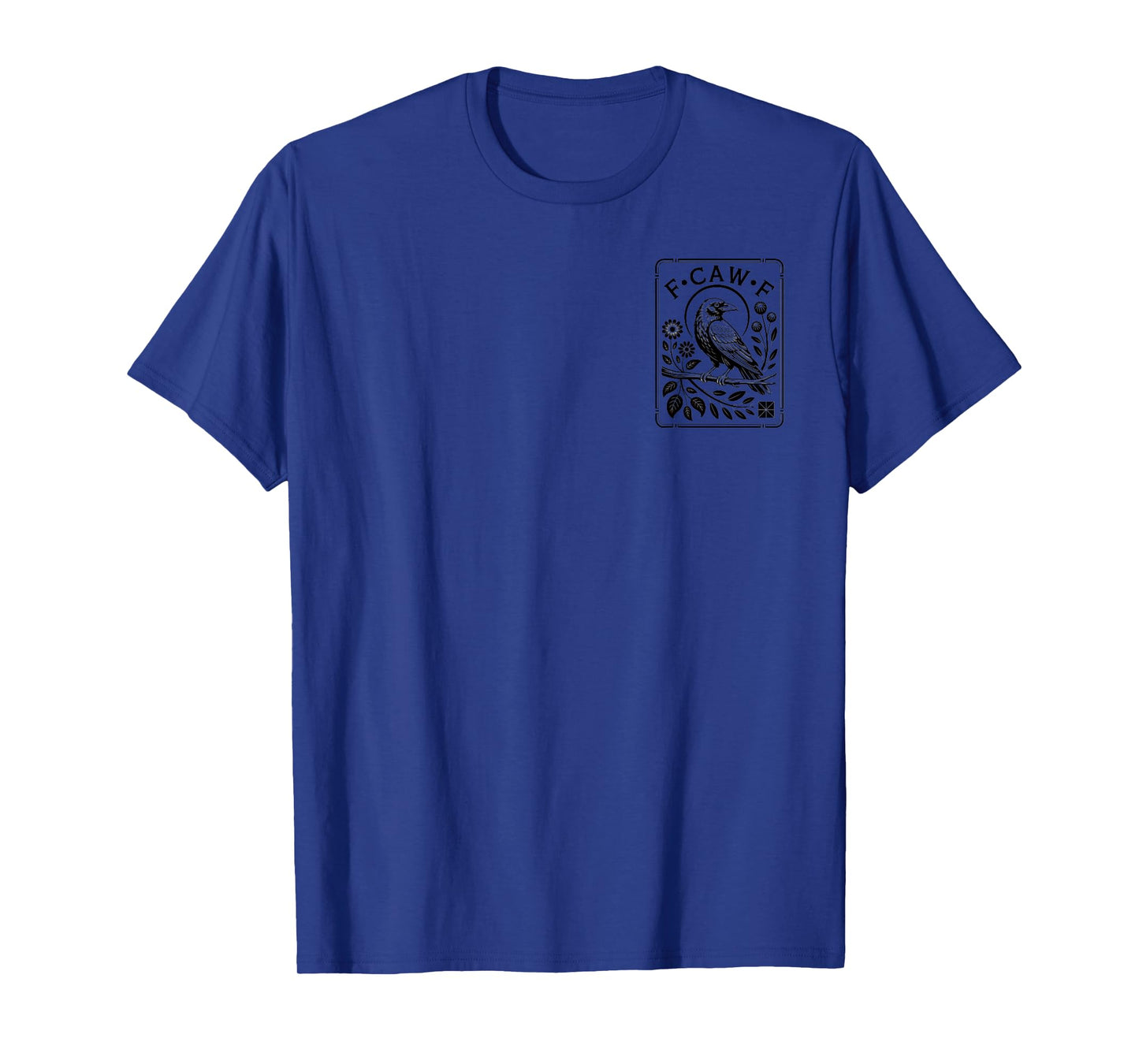 F-CAW-F Vintage Raven Artwork Gothic Bird Floral Style T-Shirt