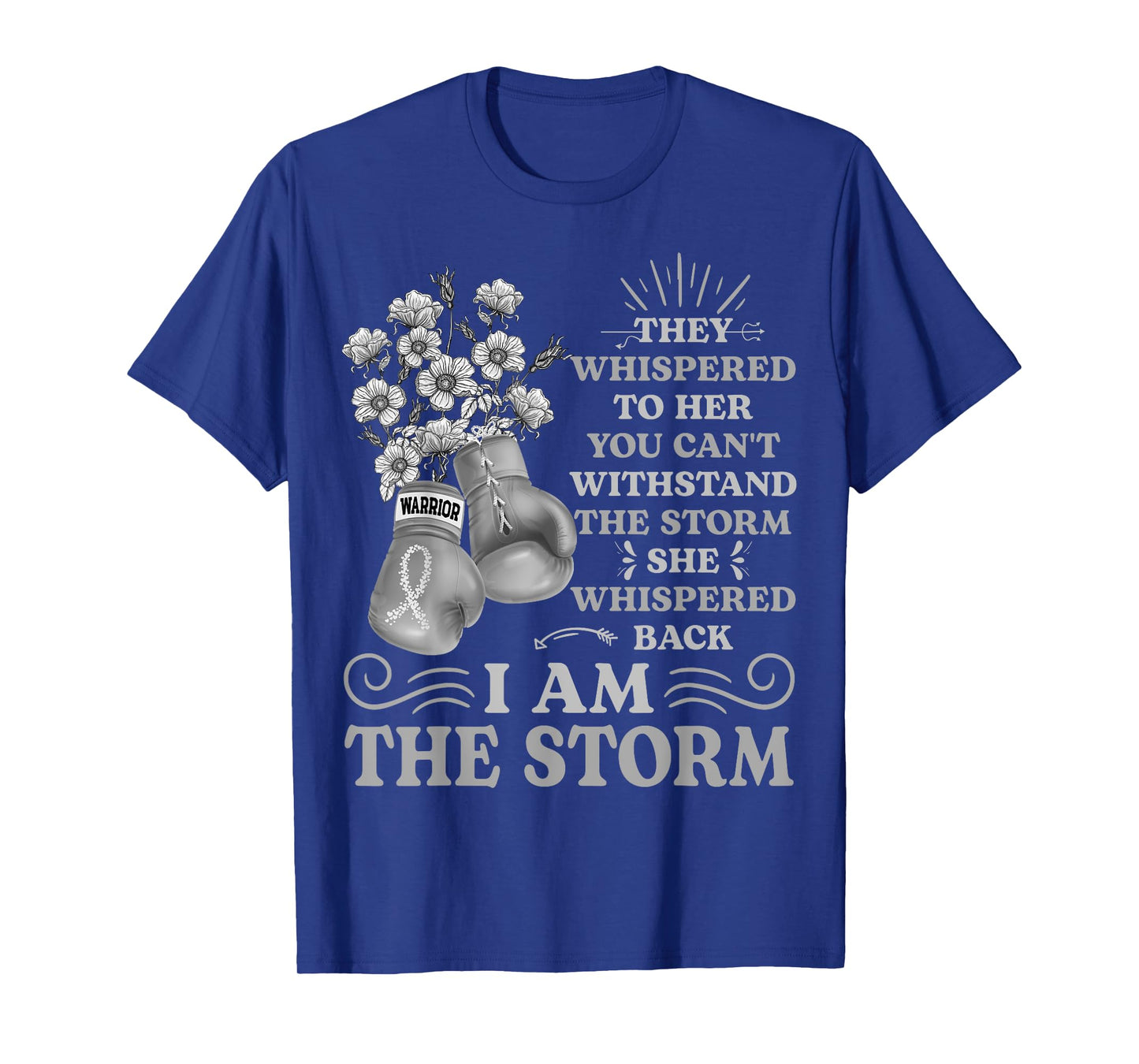 I'm The Storm Boxing Warrior Pearl Ribbon Women Lung Cancer T-Shirt