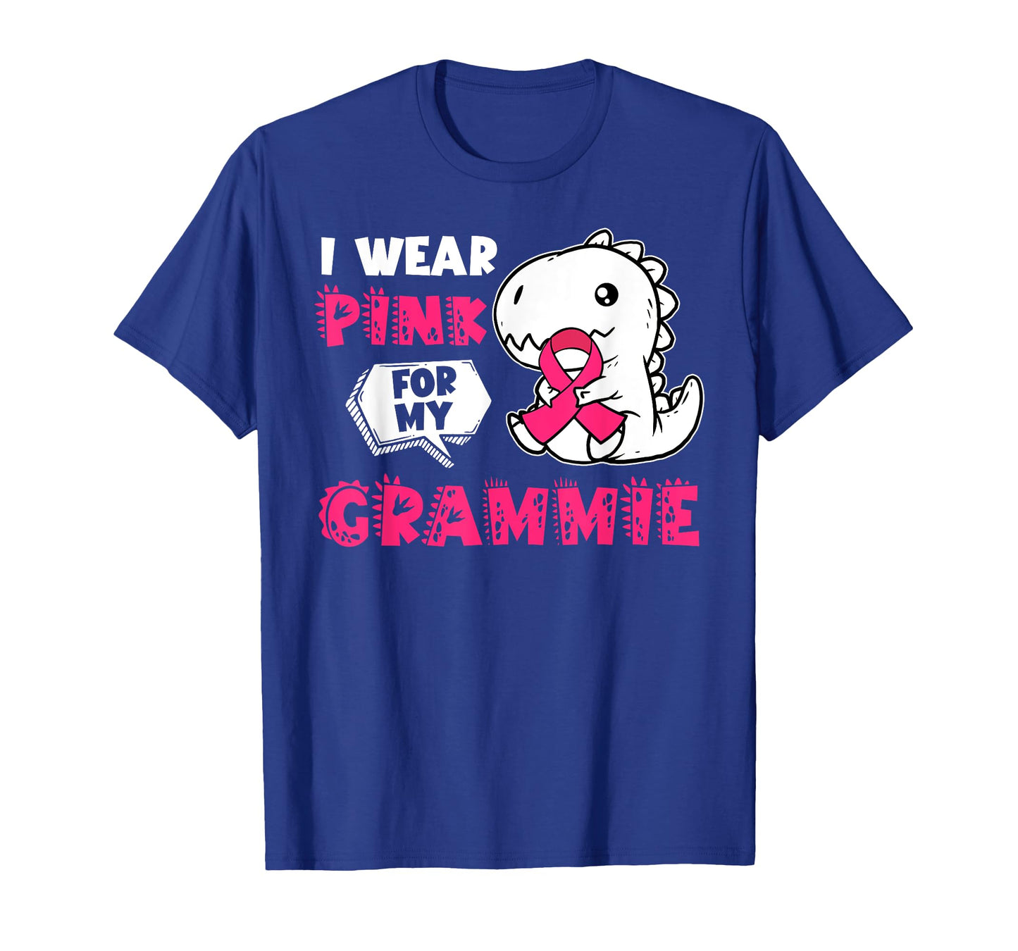 I Wear Pink For My Grammie Breast Cancer Awareness Dinosaur T-Shirt