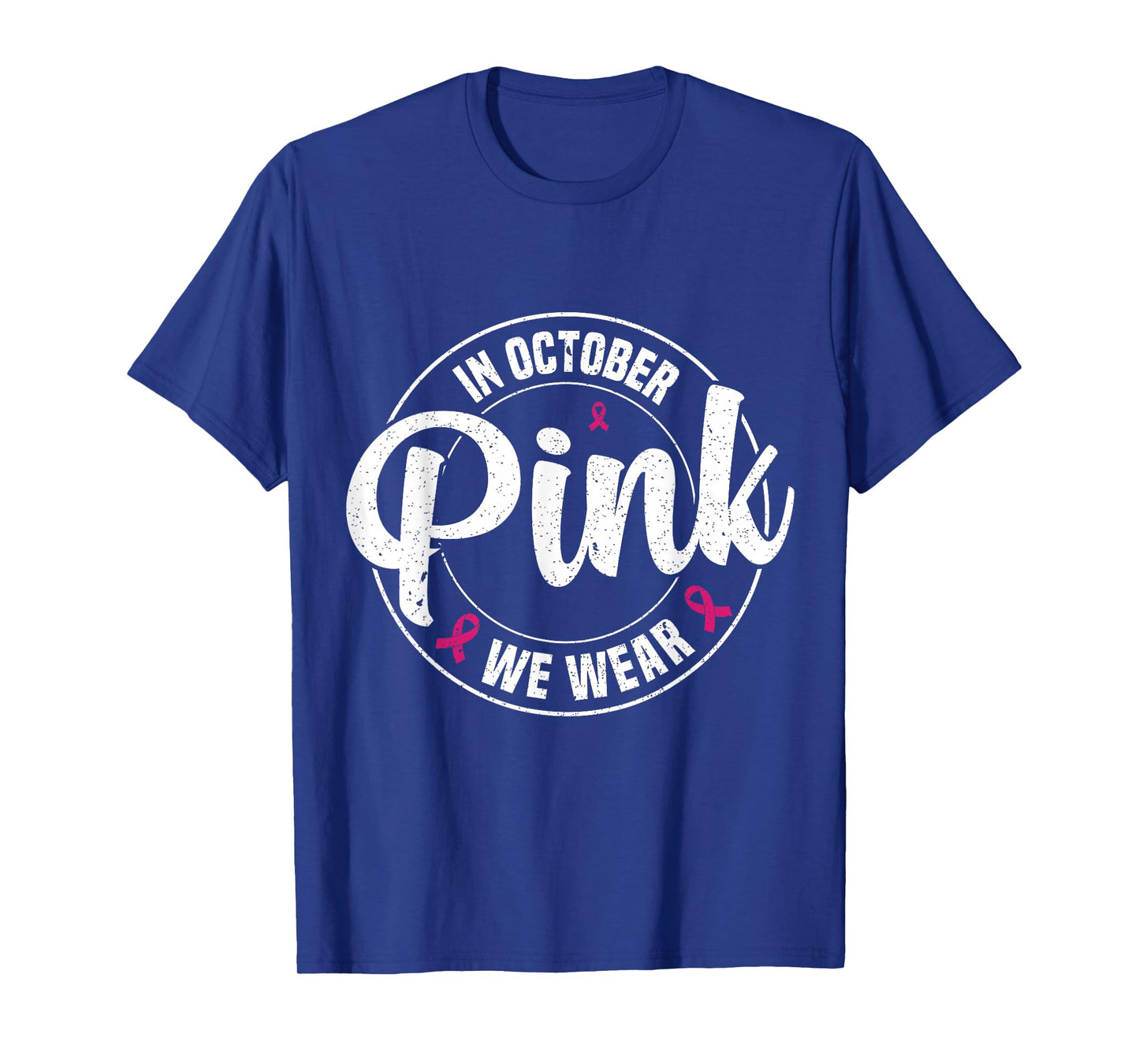 in October We Wear Pink Breast Cancer Awareness Halloween T-Shirt
