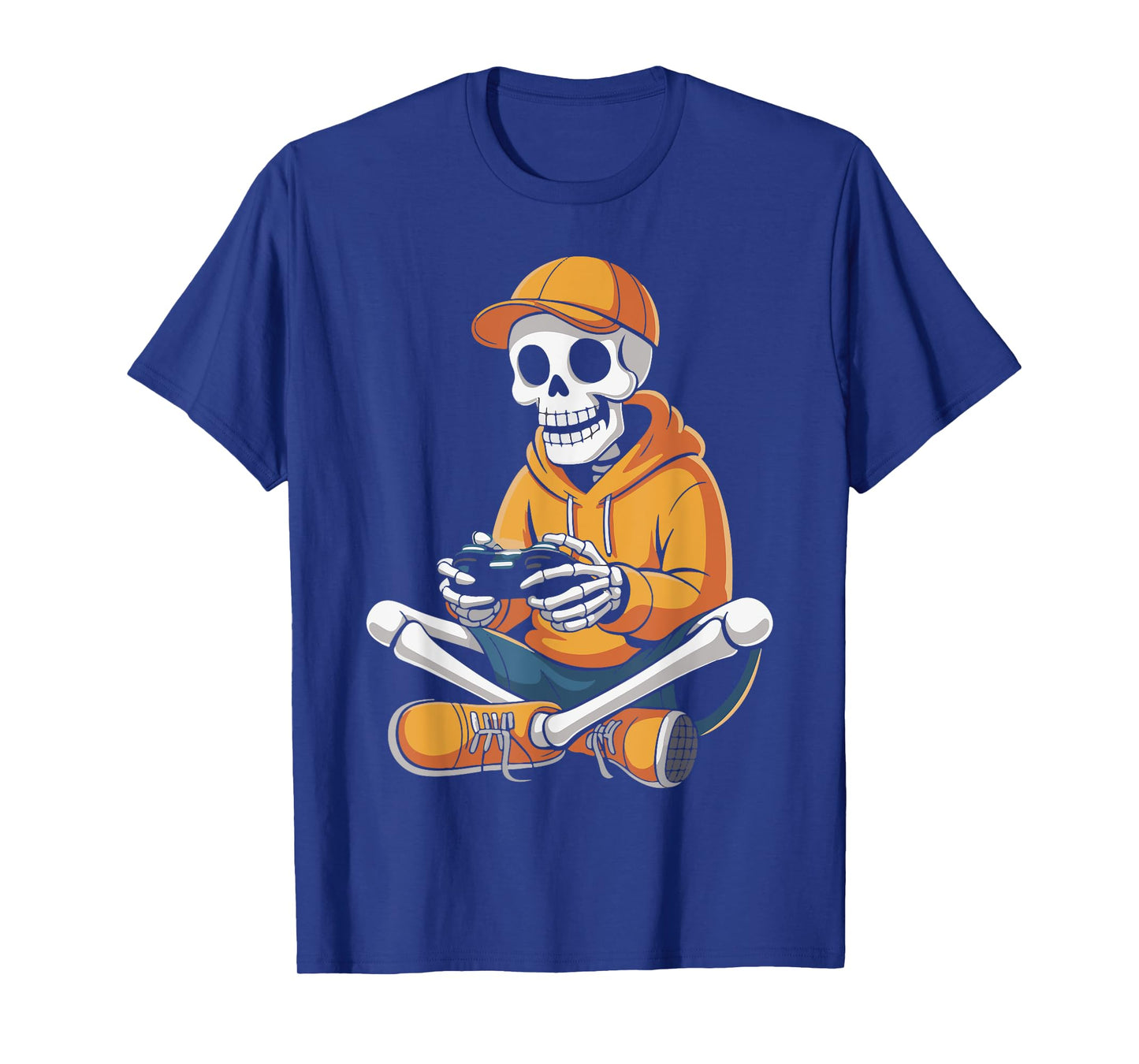 Scary Skeleton Gamer Funny Halloween Boys Kids Video Gaming T-Shirt