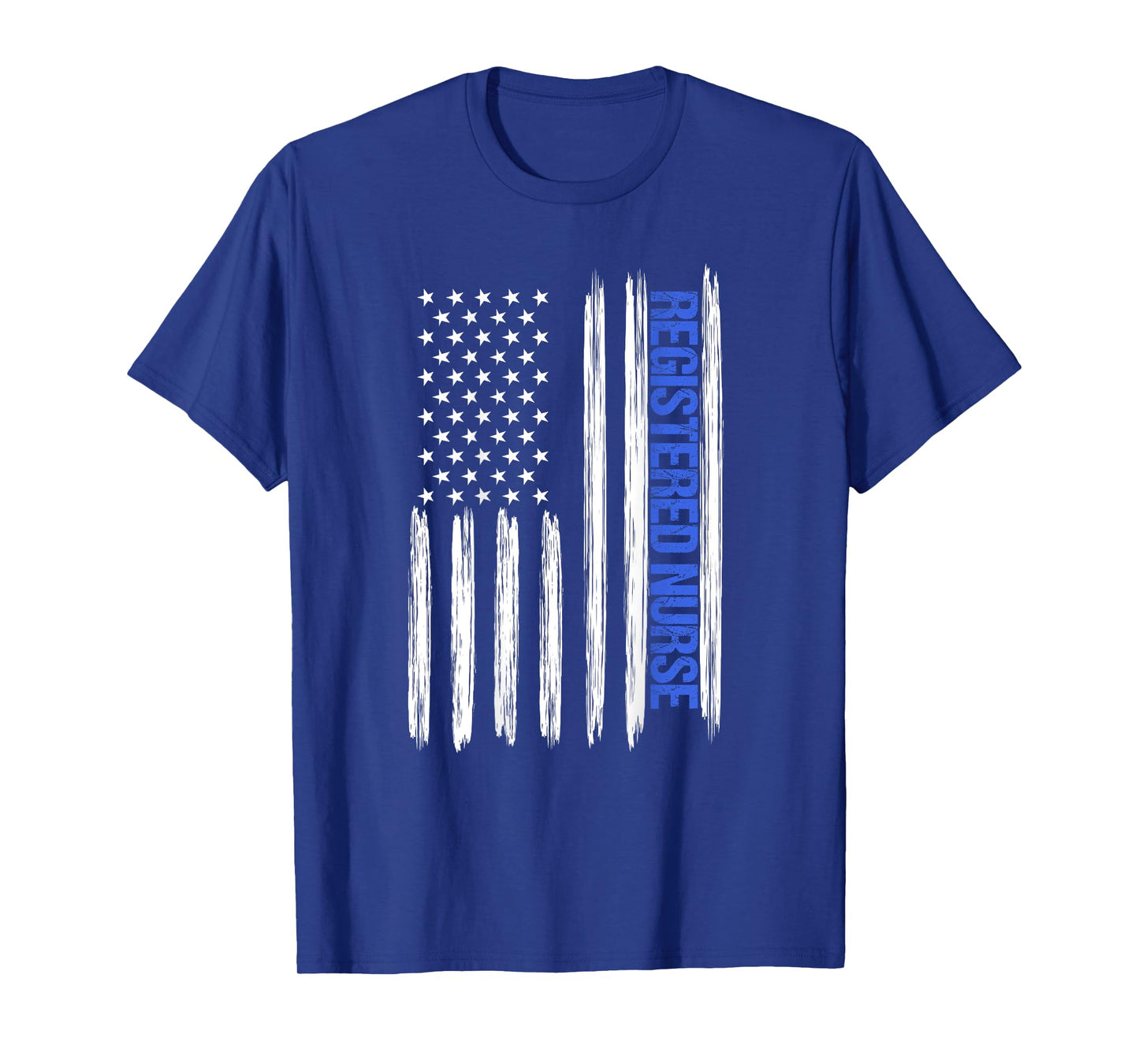Registered Nurse Distressed American Flag BACK PRINT Women Men T-Shirt