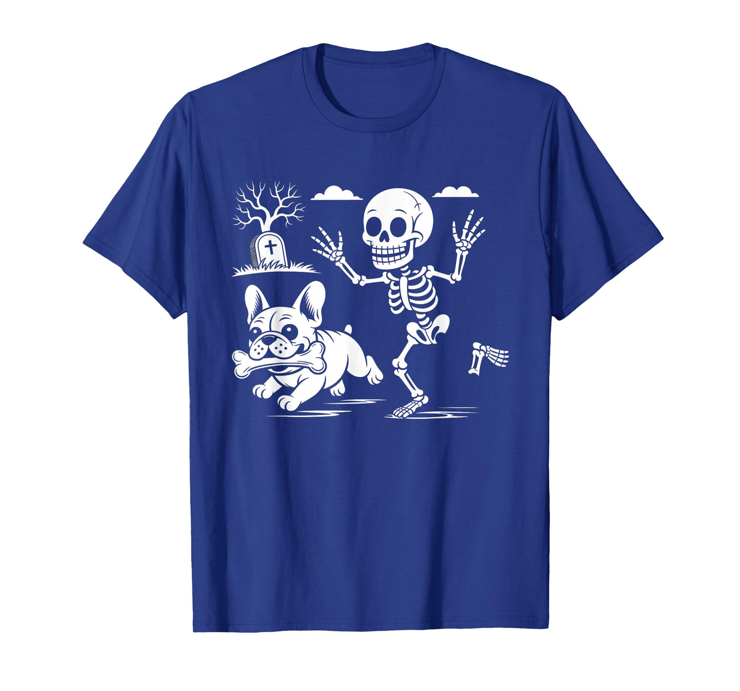 Funny Halloween French Bulldog Skeleton Spooky Season T-Shirt