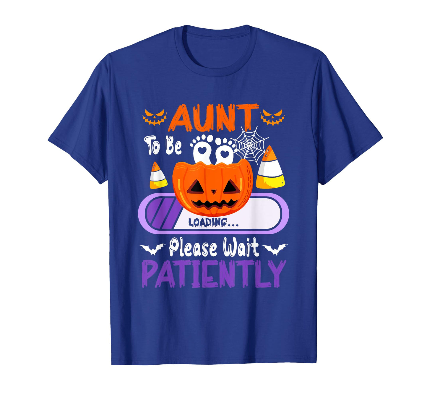 Aunt to Be Loading Halloween Pumpkin Expecting New Baby T-Shirt