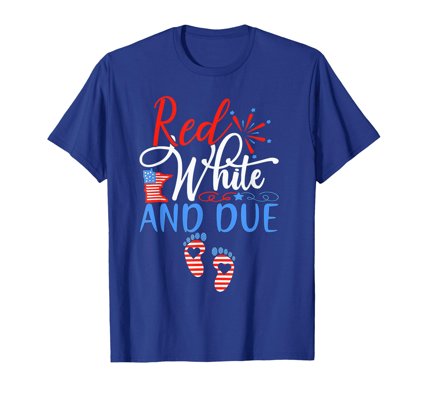 Red White And Due Pregnancy Announcement 4th Of July 2025 T-Shirt