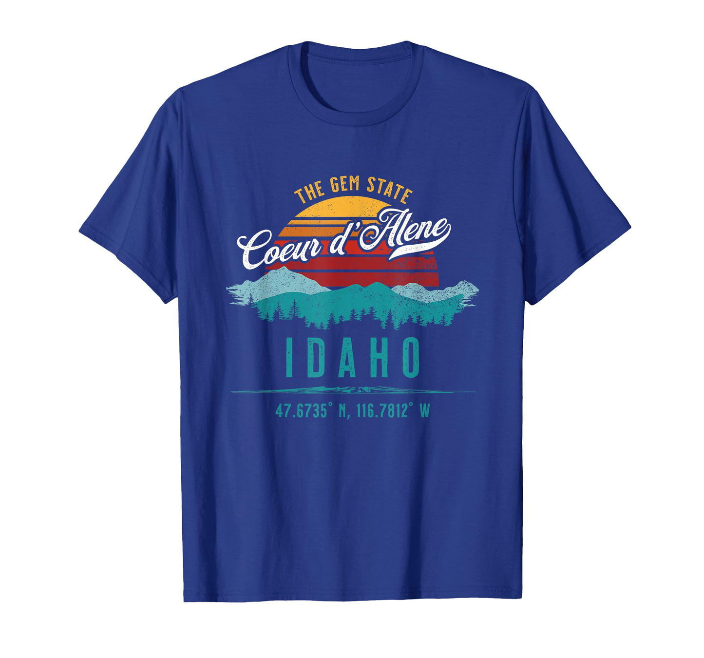 Vintage Coeur d'Alene Idaho Retro Sun Souvenir T-Shirt