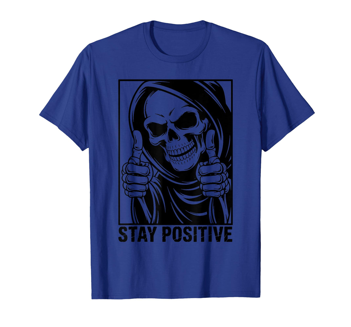 Funny Skull Stay Positive Skeleton Halloween Motivational T-Shirt