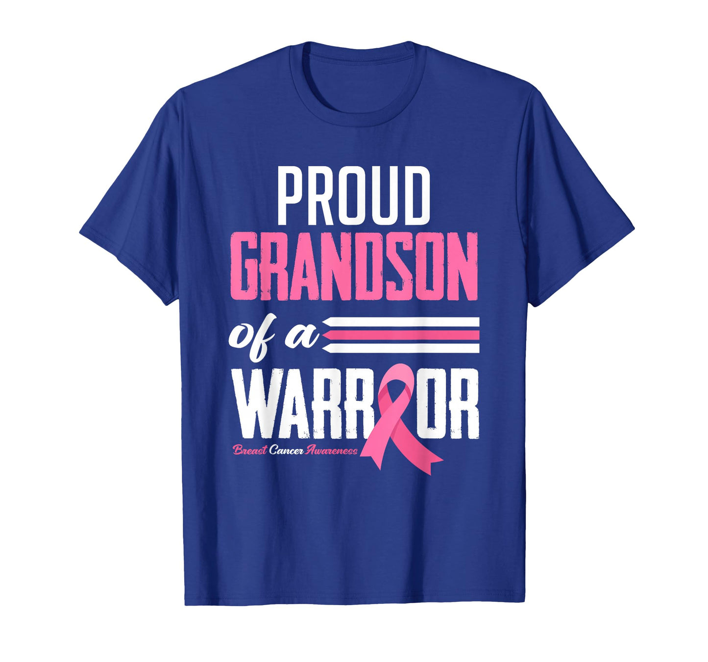 Proud Grandson Of A Warrior Grandma Breast Cancer Awareness T-Shirt
